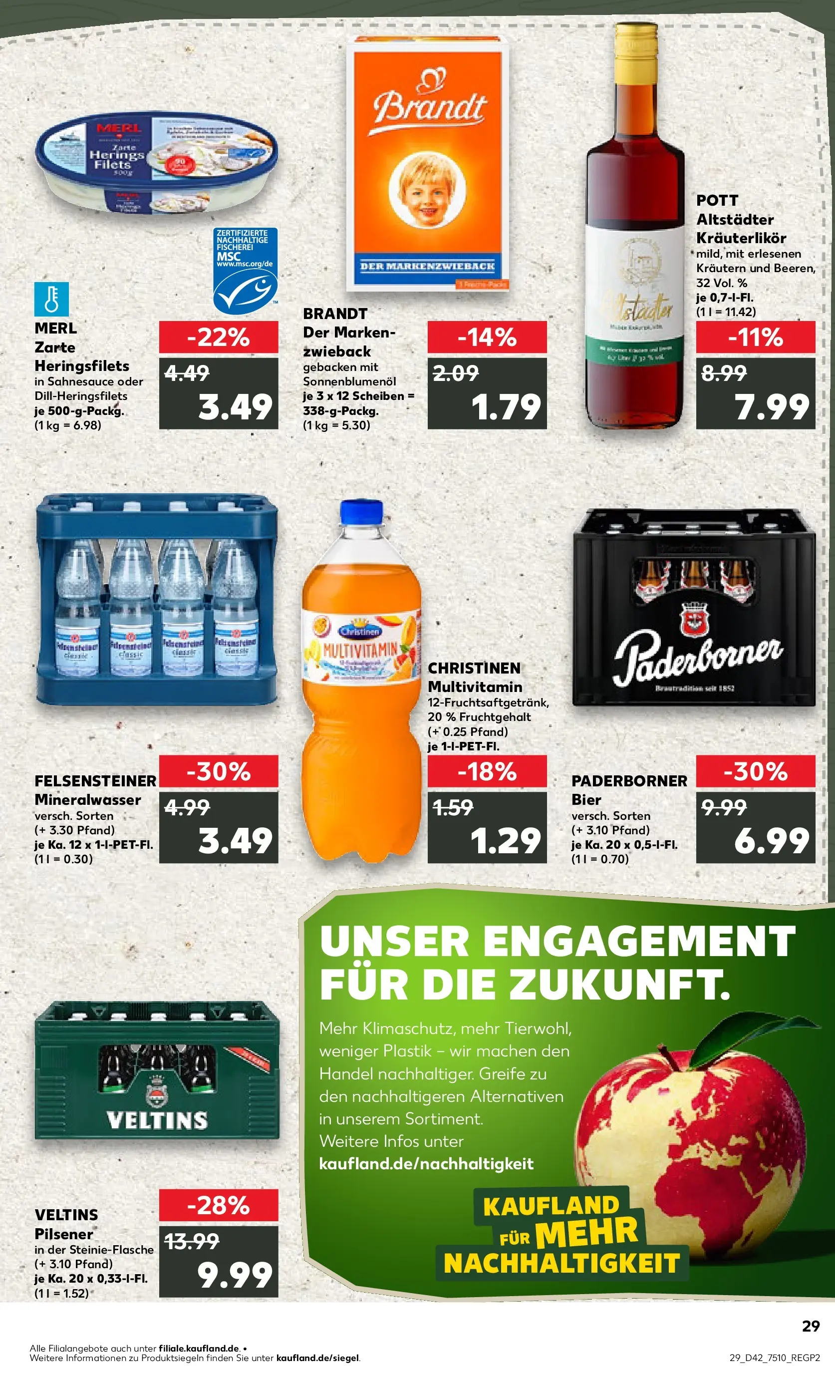 Prospekt Kaufland ab 15.10.2025 » Angebote und Werbung Online | Seite: 29 | Produkte: Bier, Sonnenblumenol, Mineralwasser, Veltins Prospekt Kaufland ab 15.10.2025 » Angebote Online zum Blättern | Seite: 29 | Produkte: Bier, Sonnenblumenol, Mineralwasser, Veltins