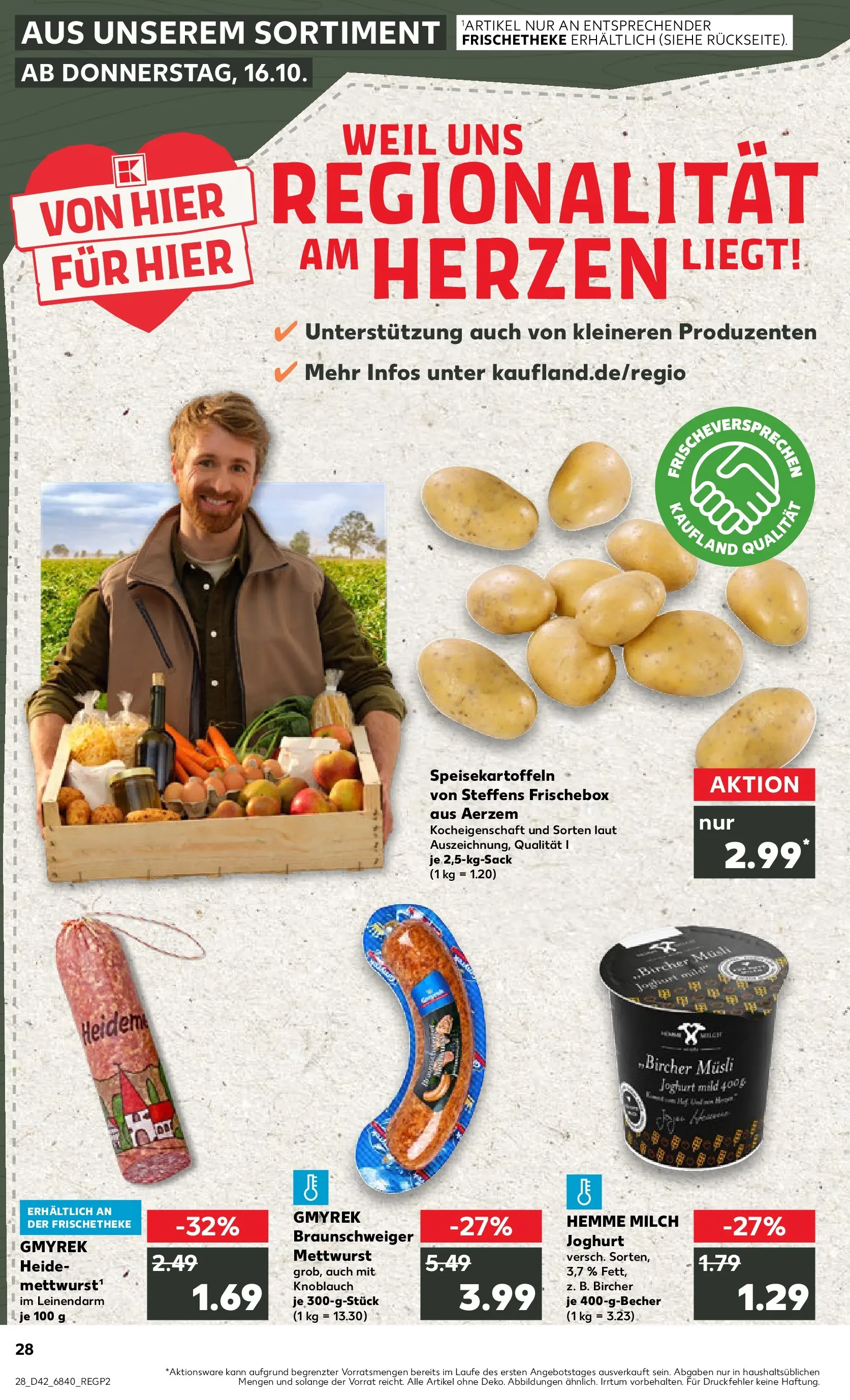 Prospekt Kaufland ab 15.10.2025 » Angebote und Werbung Online | Seite: 28 | Produkte: Musli, Milch, Joghurt, Knoblauch Prospekt Kaufland ab 15.10.2025 » Angebote Online zum Blättern | Seite: 28 | Produkte: Musli, Milch, Joghurt, Knoblauch