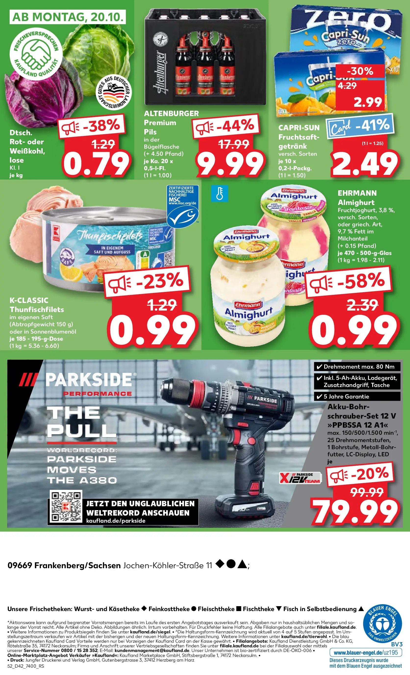 Prospekt Kaufland ab 15.10.2025 » Angebote und Werbung Online | Seite: 52 | Produkte: Tasche, Ehrmann almighurt, Pils, Saft Prospekt Kaufland ab 15.10.2025 » Angebote Online zum Blättern | Seite: 52 | Produkte: Tasche, Ehrmann almighurt, Pils, Saft