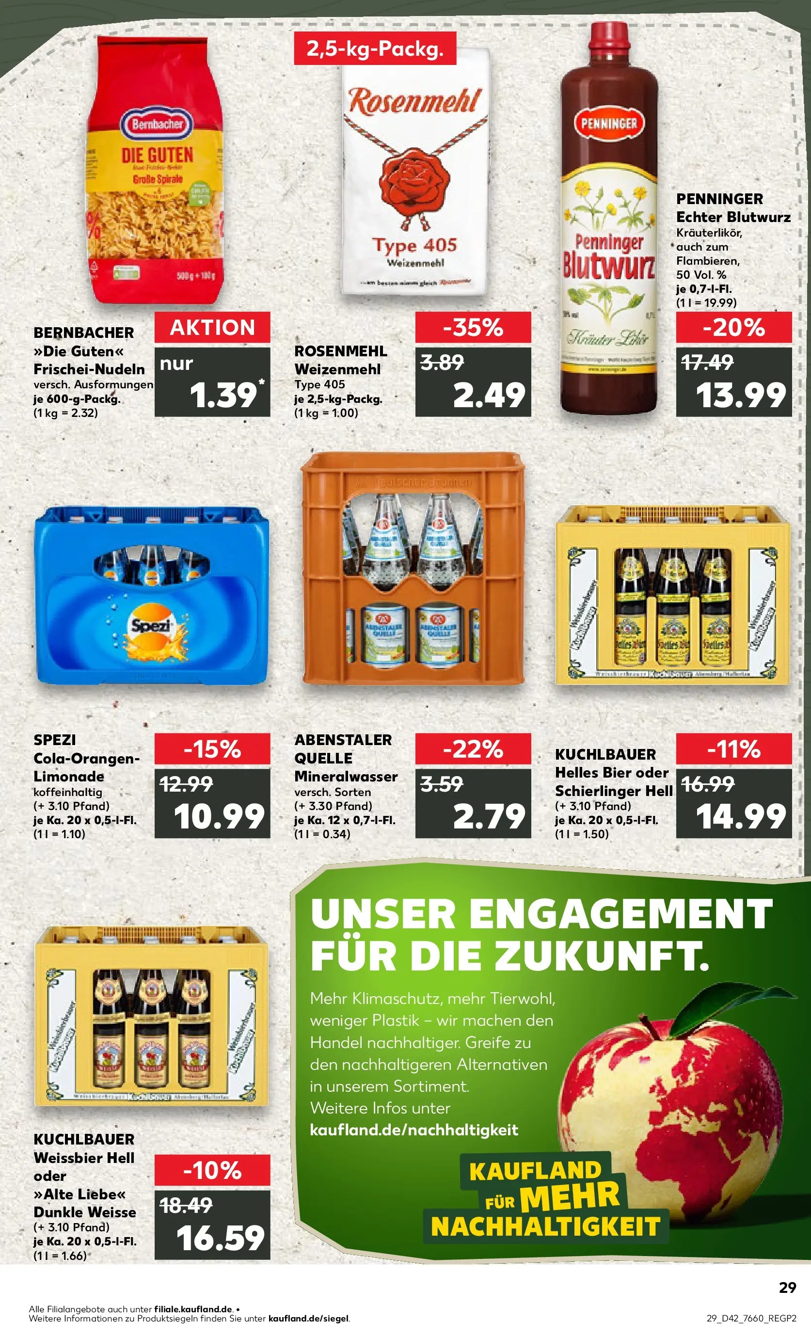 Prospekt Kaufland ab 15.10.2025 » Angebote und Werbung Online | Seite: 29 | Produkte: Bier, Weißbier, Mineralwasser, Pasta Prospekt Kaufland ab 15.10.2025 » Angebote Online zum Blättern | Seite: 29 | Produkte: Bier, Weißbier, Mineralwasser, Pasta