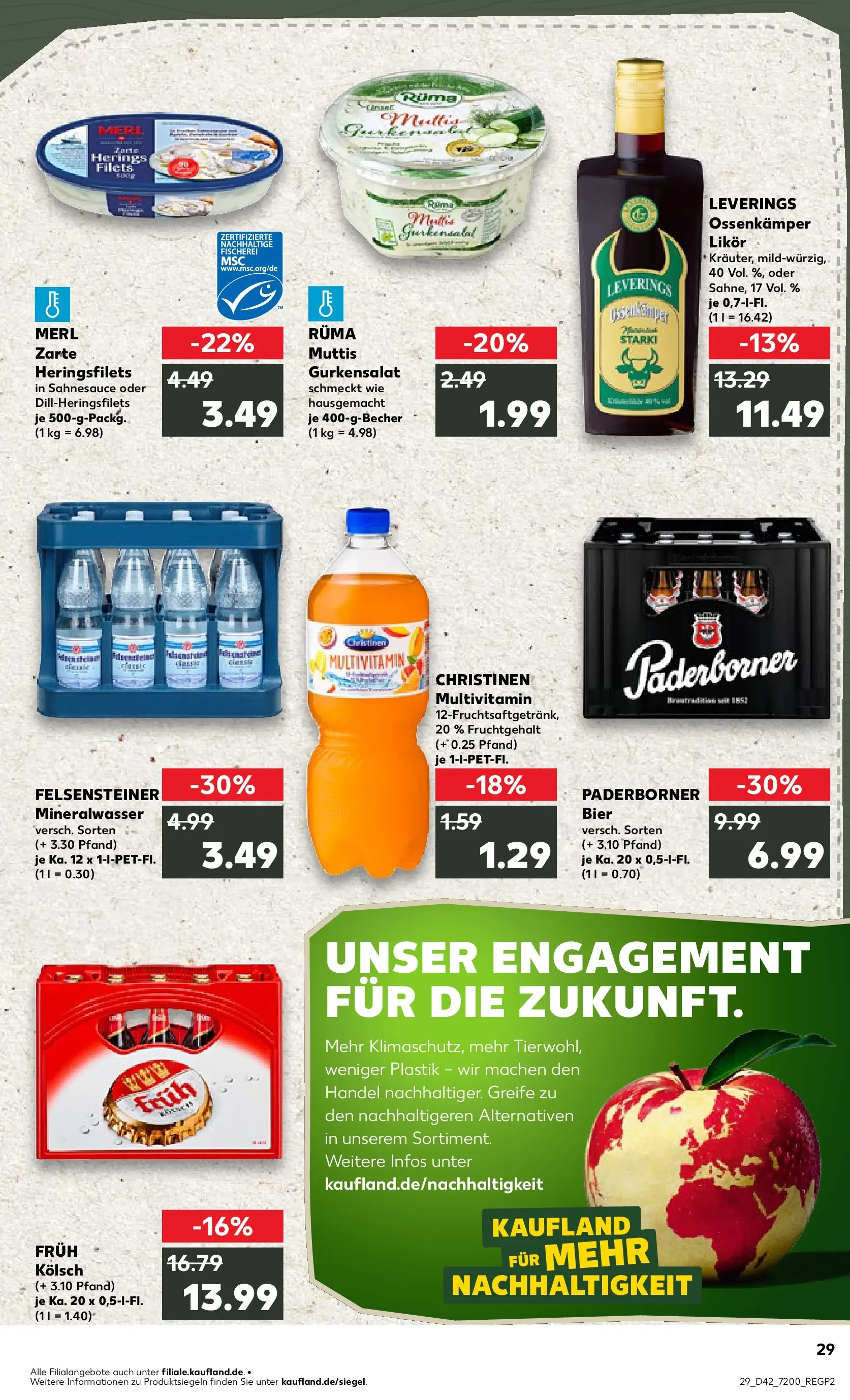 Prospekt Kaufland ab 15.10.2025 » Angebote Online zum Blättern | Seite: 29 | Produkte: Bier, Likör, Mineralwasser
