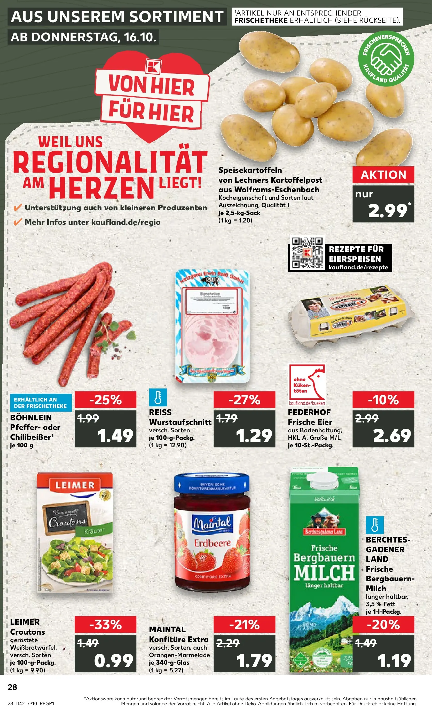 Prospekt Kaufland ab 15.10.2025 » Angebote und Werbung Online | Seite: 28 | Produkte: Milch, Eier, Pfeffer Prospekt Kaufland ab 15.10.2025 » Angebote Online zum Blättern | Seite: 28 | Produkte: Milch, Eier, Pfeffer
