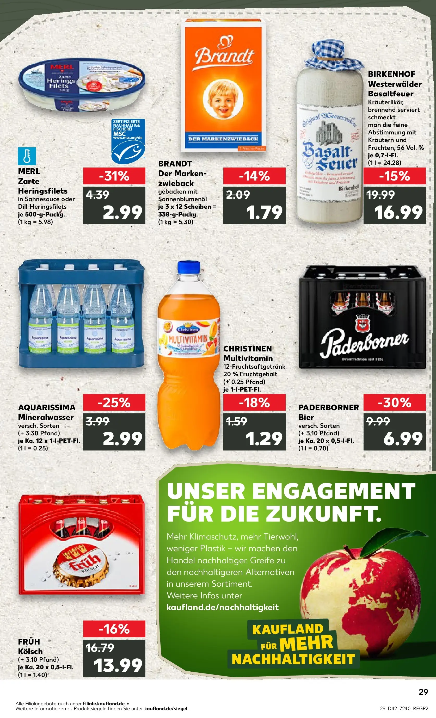 Prospekt Kaufland ab 15.10.2025 » Angebote und Werbung Online | Seite: 29 | Produkte: Bier, Sonnenblumenol, Mineralwasser Prospekt Kaufland ab 15.10.2025 » Angebote Online zum Blättern | Seite: 29 | Produkte: Bier, Sonnenblumenol, Mineralwasser