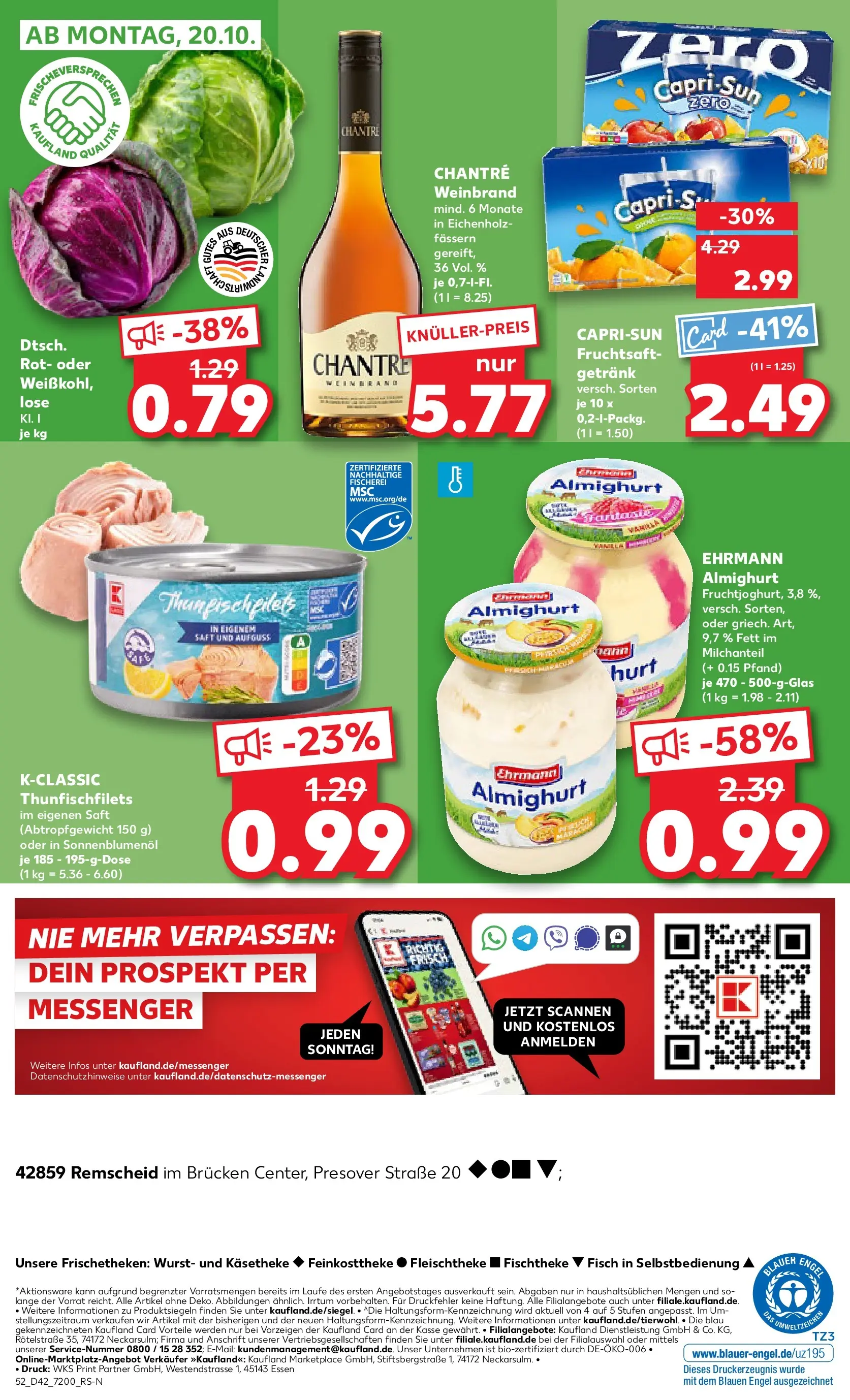 Prospekt Kaufland ab 15.10.2025 » Angebote Online zum Blättern | Seite: 52 | Produkte: Ehrmann almighurt, Sonnenblumenol, Wurst, Saft