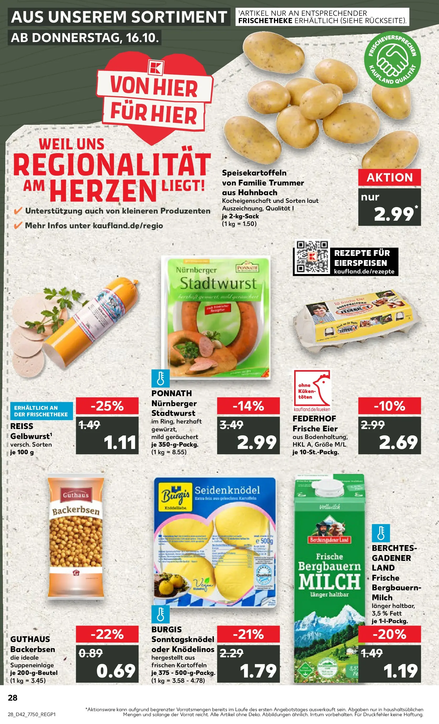Prospekt Kaufland ab 15.10.2025 » Angebote und Werbung Online | Seite: 28 | Produkte: Milch, Eier, Kartoffeln Prospekt Kaufland ab 15.10.2025 » Angebote Online zum Blättern | Seite: 28 | Produkte: Milch, Eier, Kartoffeln