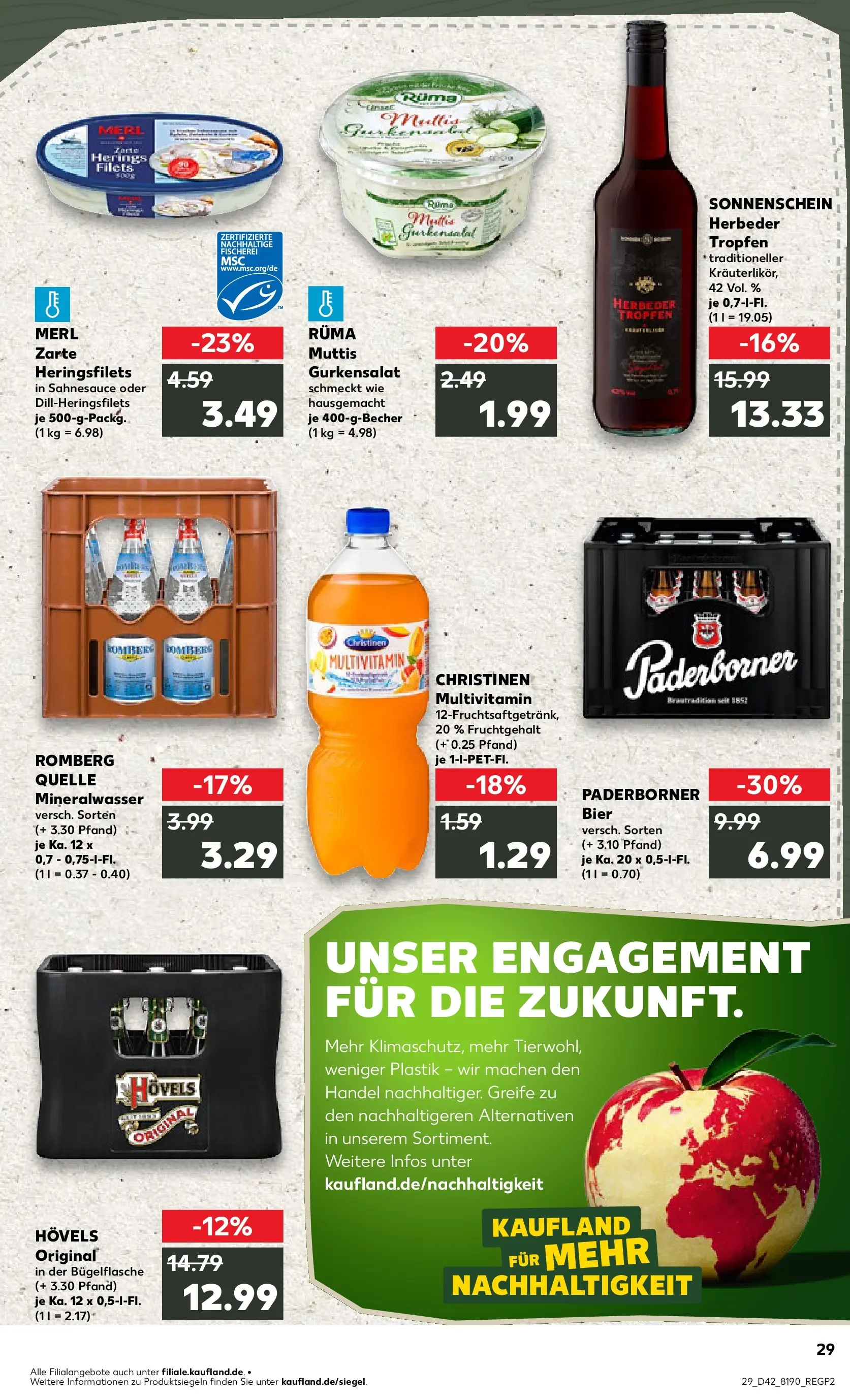 Prospekt Kaufland ab 15.10.2025 » Angebote und Werbung Online | Seite: 29 | Produkte: Bier, Mineralwasser Prospekt Kaufland ab 15.10.2025 » Angebote Online zum Blättern | Seite: 29 | Produkte: Bier, Mineralwasser