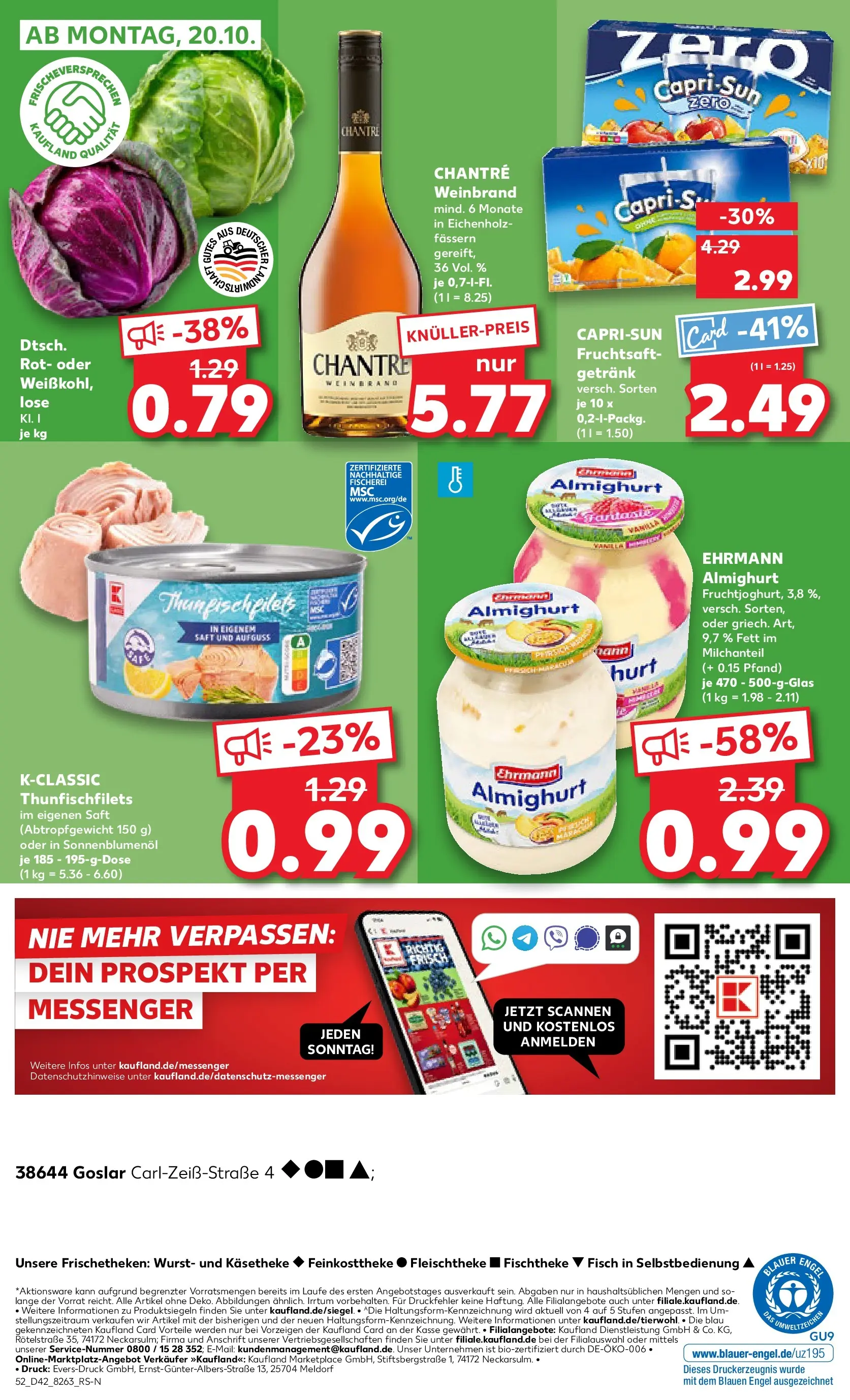 Prospekt Kaufland ab 15.10.2025 » Angebote Online zum Blättern | Seite: 52 | Produkte: Ehrmann almighurt, Sonnenblumenol, Saft, Fruchtsaft