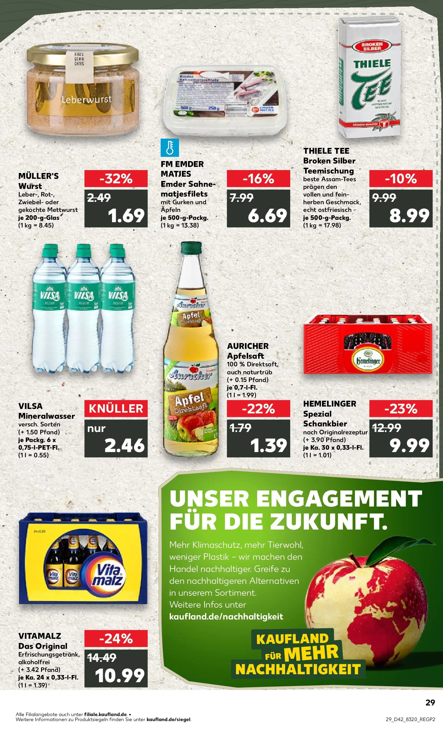 Prospekt Kaufland ab 15.10.2025 » Angebote Online zum Blättern | Seite: 29 | Produkte: Mineralwasser, Tee, Sahne, Gurken