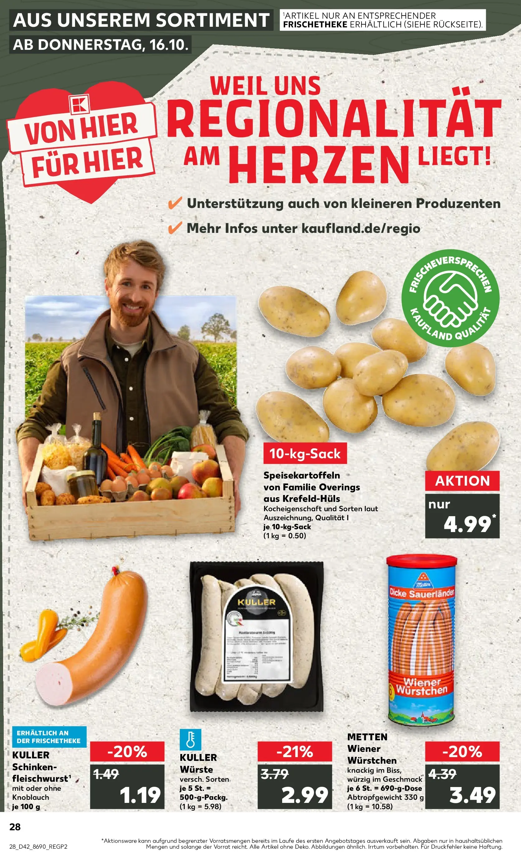 Prospekt Kaufland ab 15.10.2025 » Angebote und Werbung Online | Seite: 28 | Produkte: Wiener wurstchen, Knoblauch, Schinken Prospekt Kaufland ab 15.10.2025 » Angebote Online zum Blättern | Seite: 28 | Produkte: Wiener wurstchen, Knoblauch, Schinken