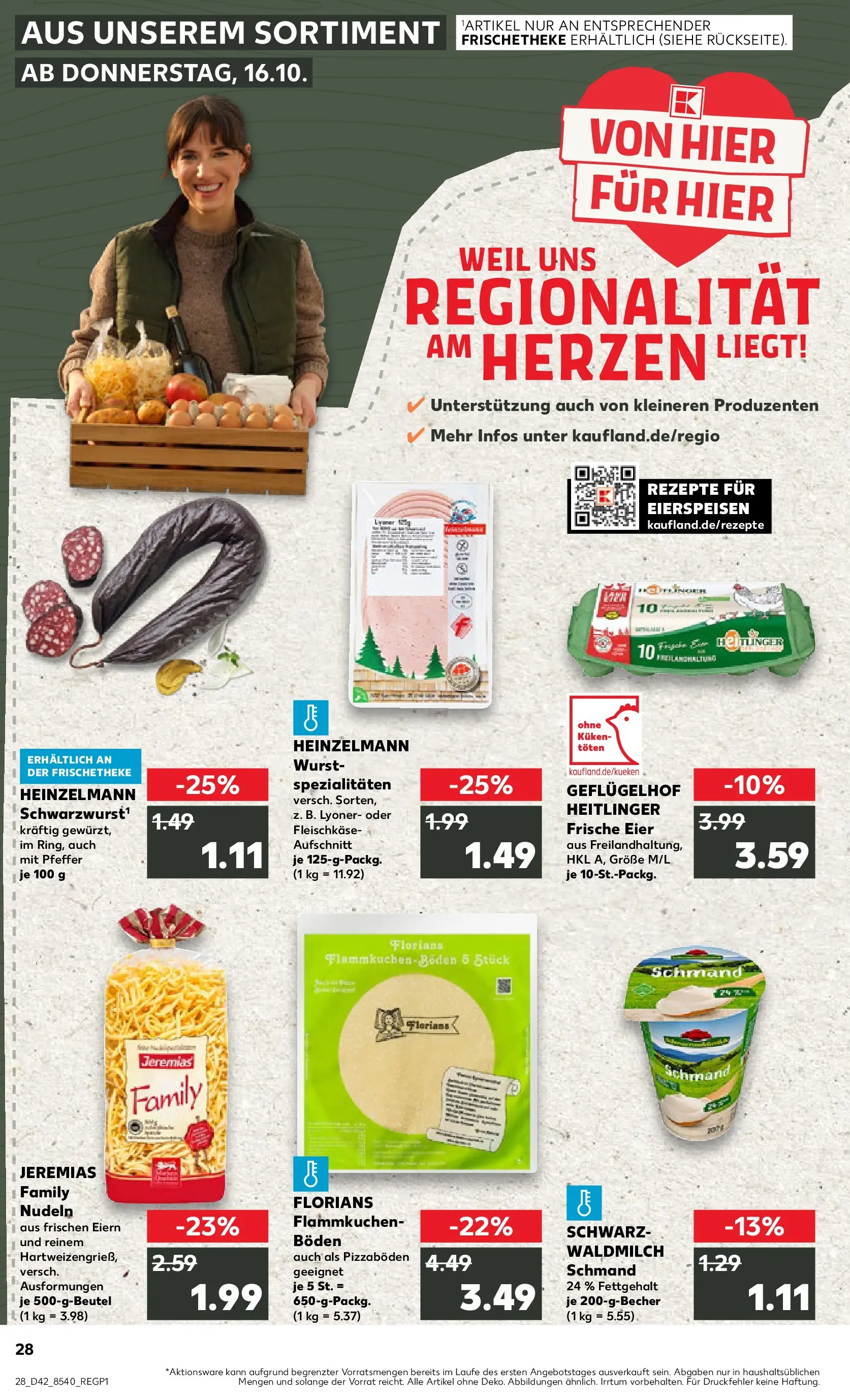 Prospekt Kaufland ab 15.10.2025 » Angebote Online zum Blättern | Seite: 28 | Produkte: Eier, Pfeffer, Pasta, Pizza