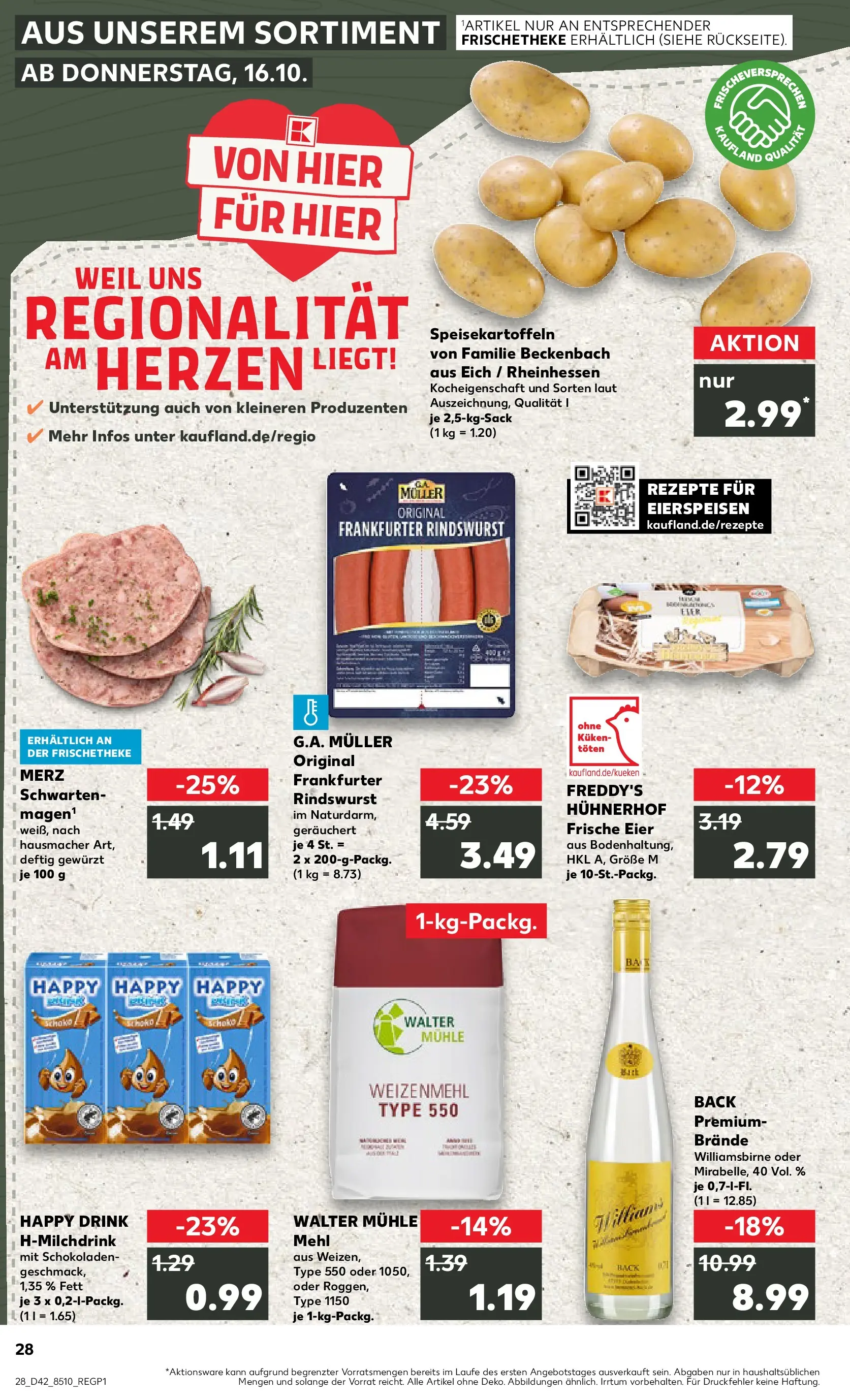 Prospekt Kaufland ab 15.10.2025 » Angebote und Werbung Online | Seite: 28 | Produkte: Mühle, Mehl, Eier, Weizenmehl Prospekt Kaufland ab 15.10.2025 » Angebote Online zum Blättern | Seite: 28 | Produkte: Mühle, Mehl, Eier, Weizenmehl