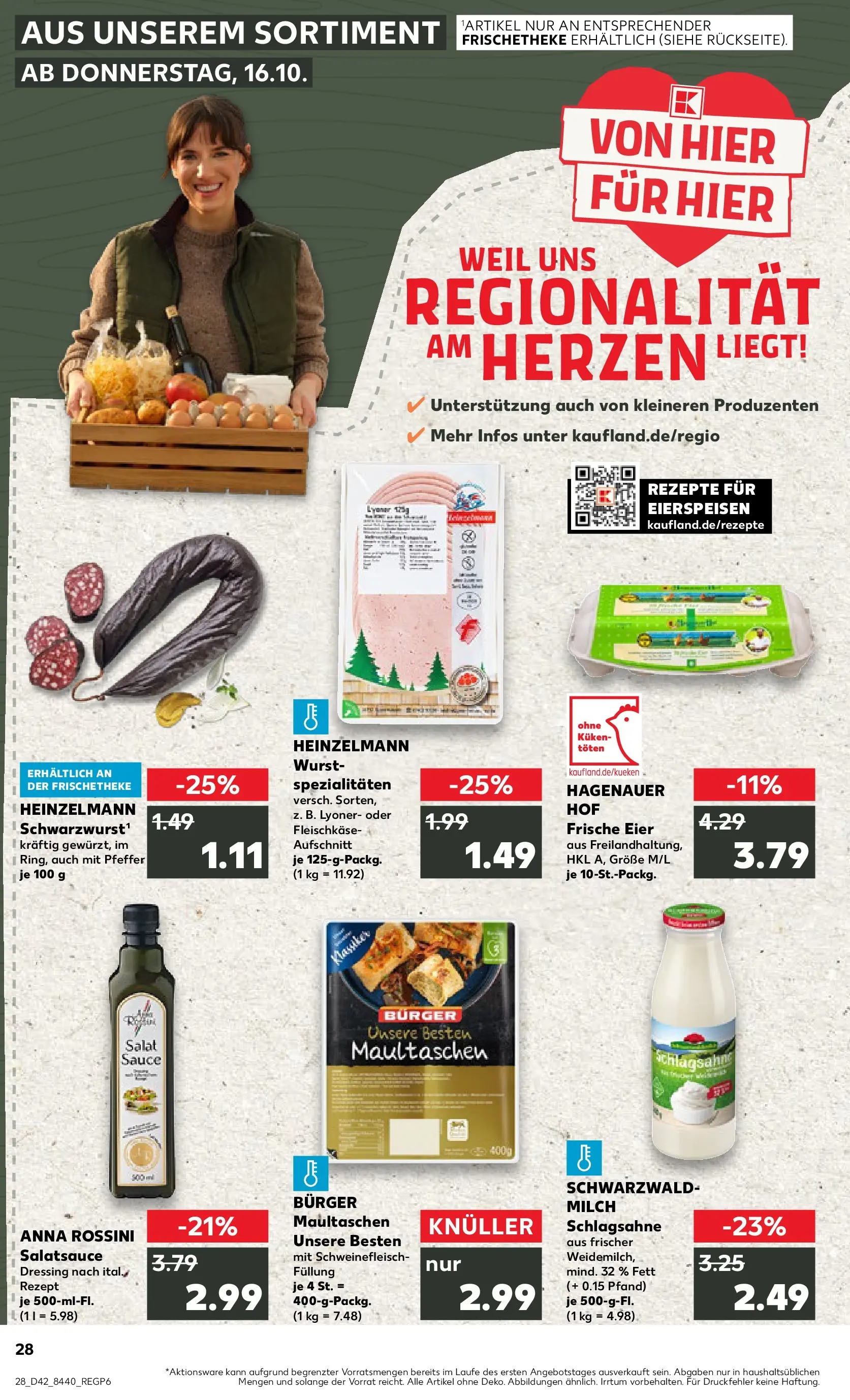 Prospekt Kaufland ab 15.10.2025 » Angebote und Werbung Online | Seite: 28 | Produkte: Dressing, Pfeffer, Wurst, Schweinefleisch Prospekt Kaufland ab 15.10.2025 » Angebote Online zum Blättern | Seite: 28 | Produkte: Dressing, Pfeffer, Wurst, Schweinefleisch