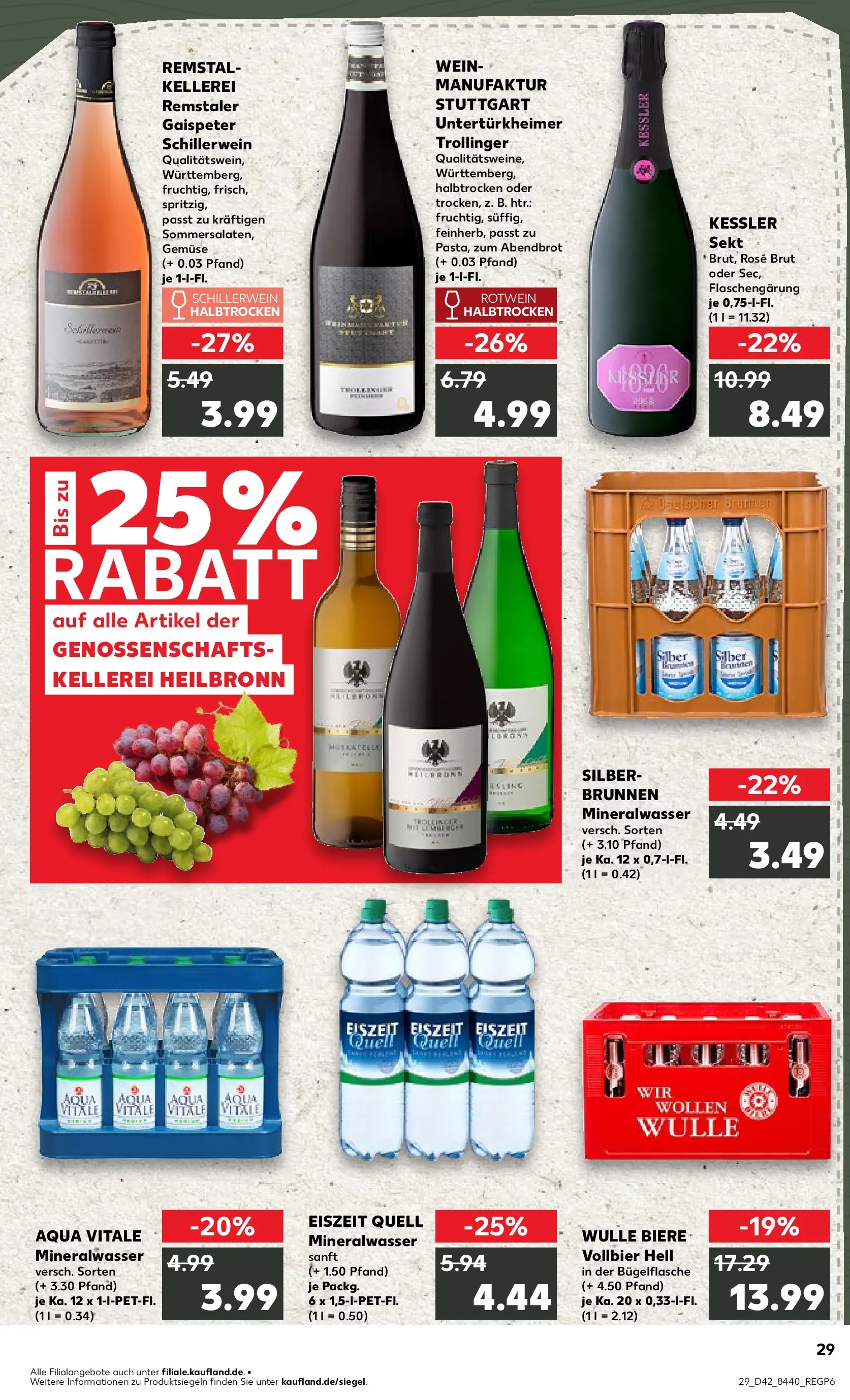 Prospekt Kaufland ab 15.10.2025 » Angebote und Werbung Online | Seite: 29 | Produkte: Sekt, Mineralwasser, Gemüse, Wein Prospekt Kaufland ab 15.10.2025 » Angebote Online zum Blättern | Seite: 29 | Produkte: Sekt, Mineralwasser, Gemüse, Wein