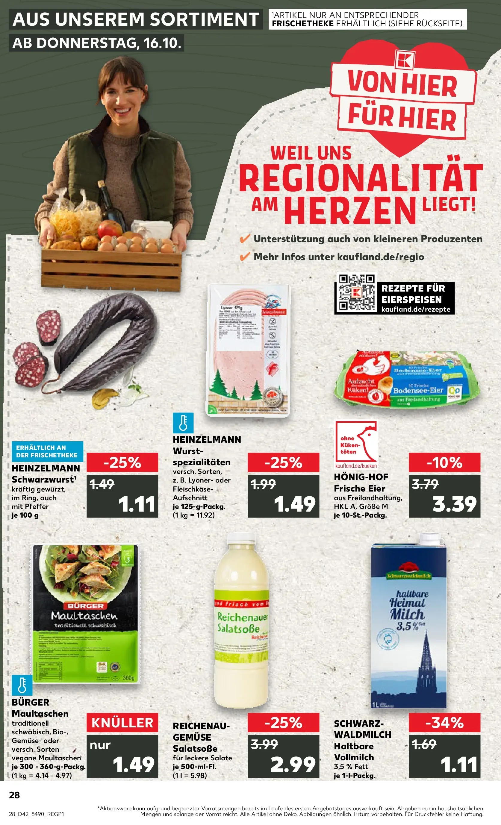 Prospekt Kaufland ab 15.10.2025 » Angebote und Werbung Online | Seite: 28 | Produkte: Milch, Gemüse, Pfeffer, Wurst Prospekt Kaufland ab 15.10.2025 » Angebote Online zum Blättern | Seite: 28 | Produkte: Milch, Gemüse, Pfeffer, Wurst