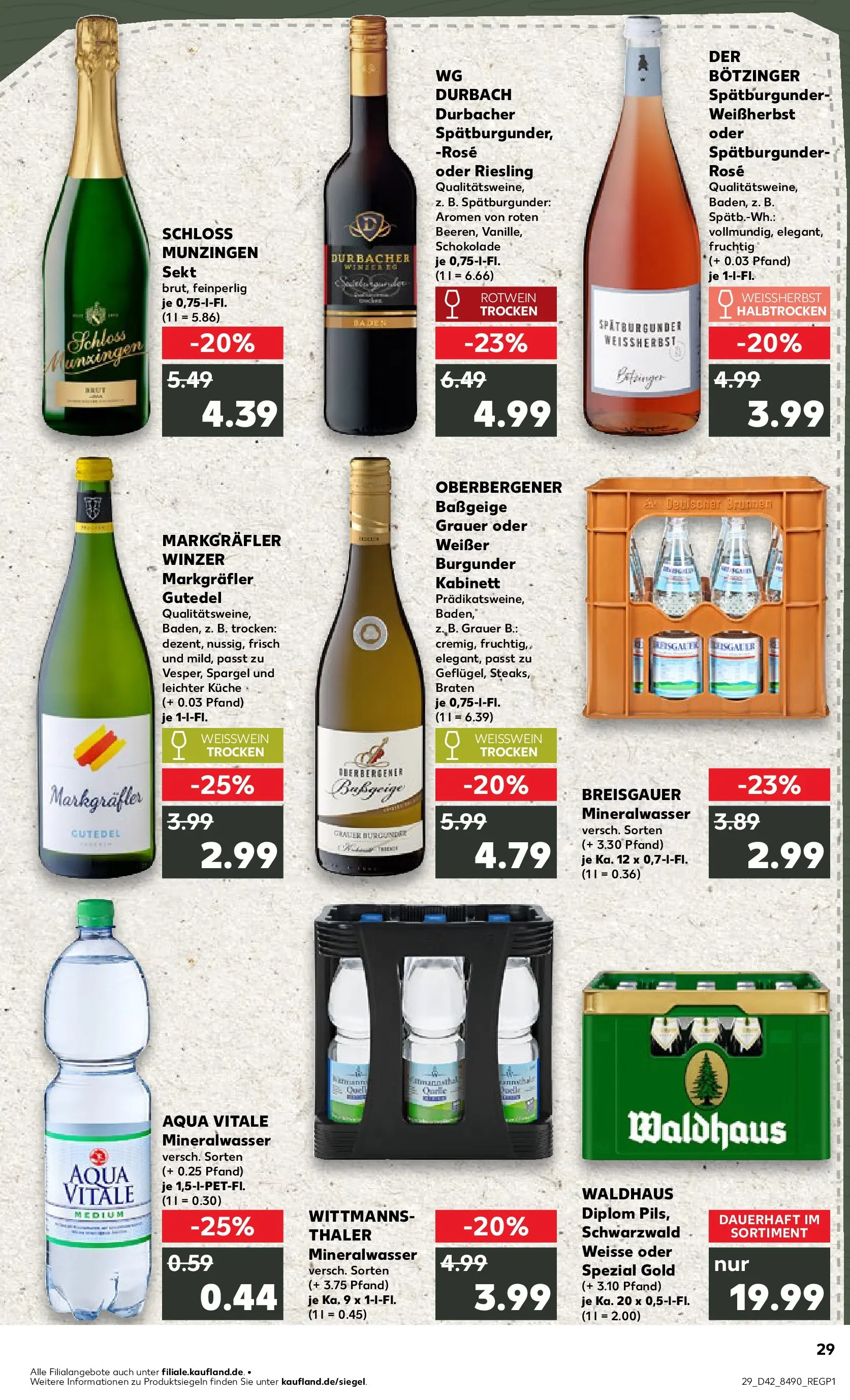 Prospekt Kaufland ab 15.10.2025 » Angebote und Werbung Online | Seite: 29 | Produkte: Schokolade, Sekt, Weißwein trocken, Mineralwasser Prospekt Kaufland ab 15.10.2025 » Angebote Online zum Blättern | Seite: 29 | Produkte: Schokolade, Sekt, Weißwein trocken, Mineralwasser