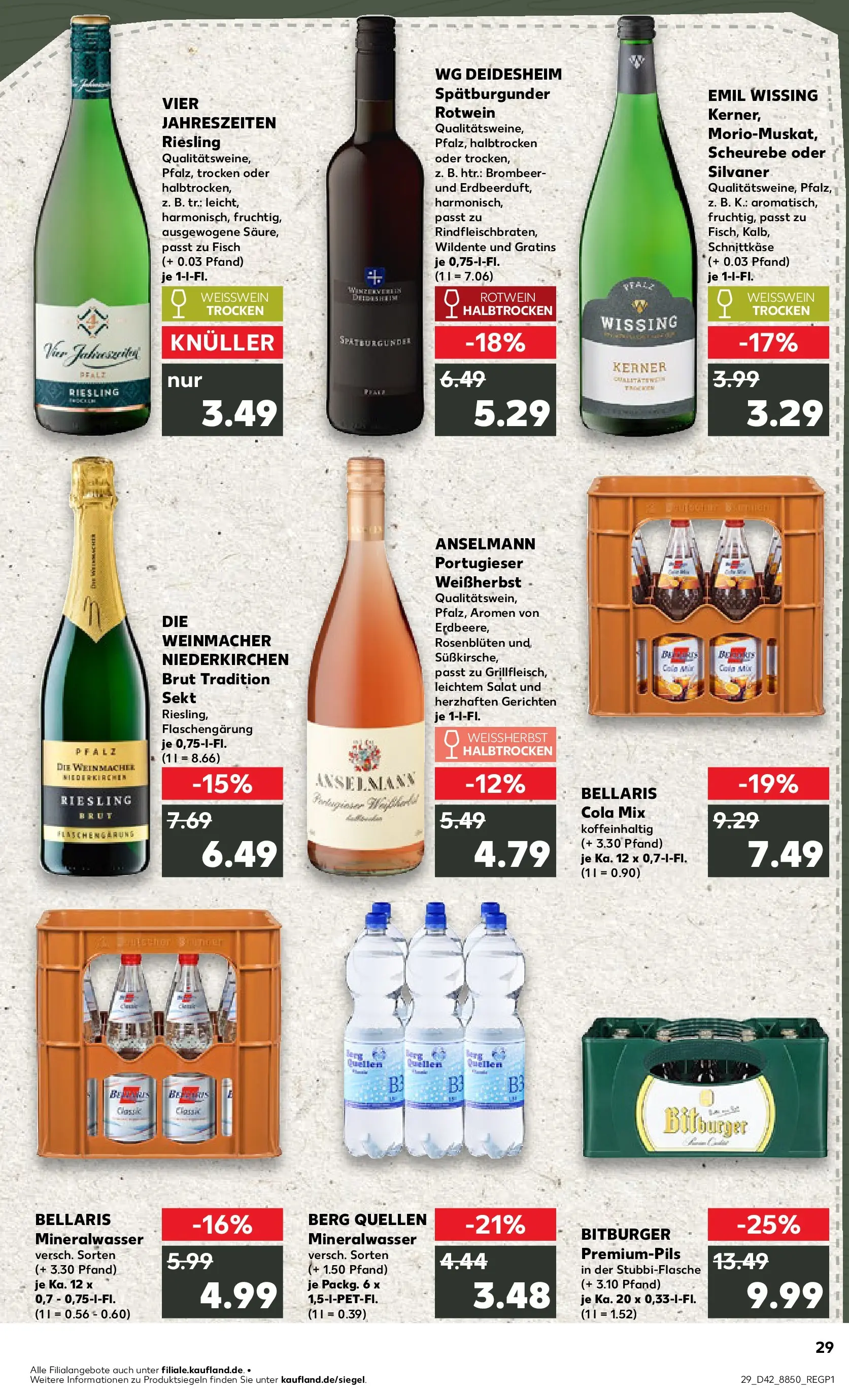 Prospekt Kaufland ab 15.10.2025 » Angebote Online zum Blättern | Seite: 29 | Produkte: Cola, Sekt, Fisch, Salat