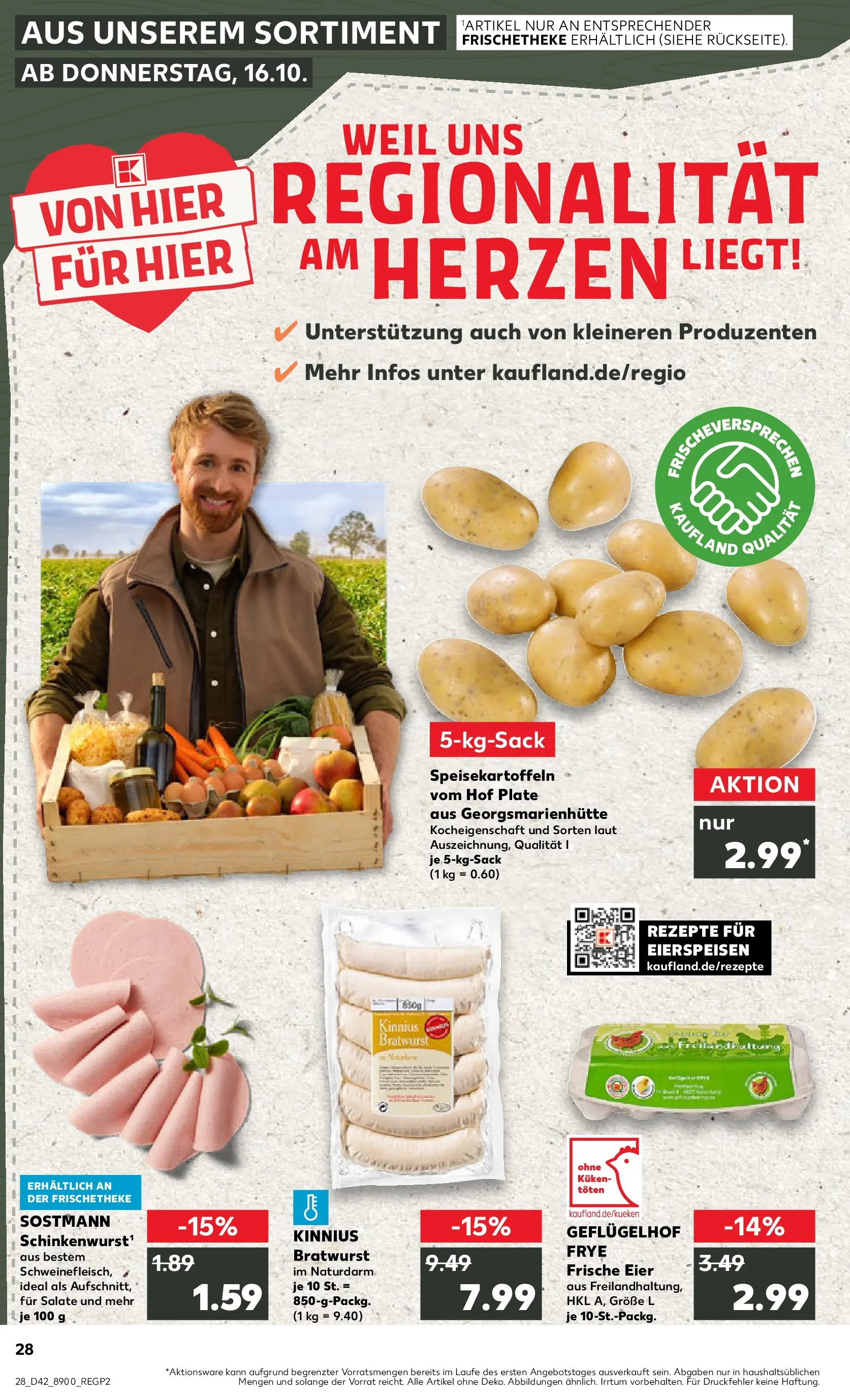 Prospekt Kaufland ab 15.10.2025 » Angebote und Werbung Online | Seite: 28 | Produkte: Eier, Bratwurst Prospekt Kaufland ab 15.10.2025 » Angebote Online zum Blättern | Seite: 28 | Produkte: Eier, Bratwurst