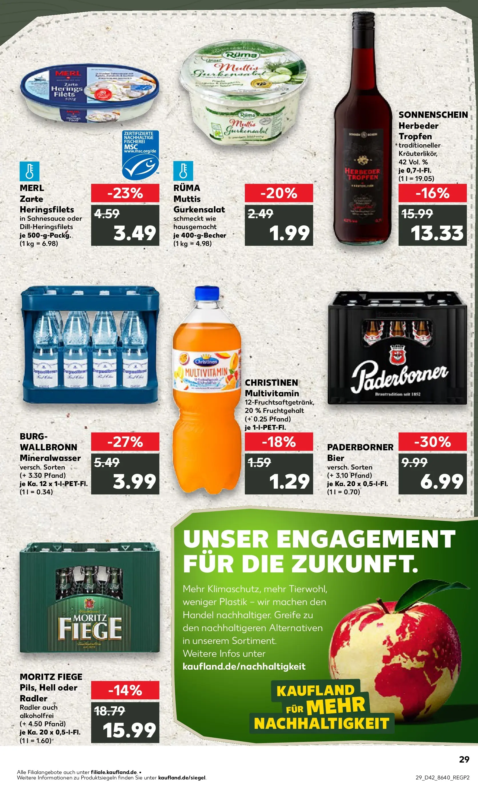 Prospekt Kaufland ab 15.10.2025 » Angebote und Werbung Online | Seite: 29 | Produkte: Bier, Mineralwasser, Radler Prospekt Kaufland ab 15.10.2025 » Angebote Online zum Blättern | Seite: 29 | Produkte: Bier, Mineralwasser, Radler