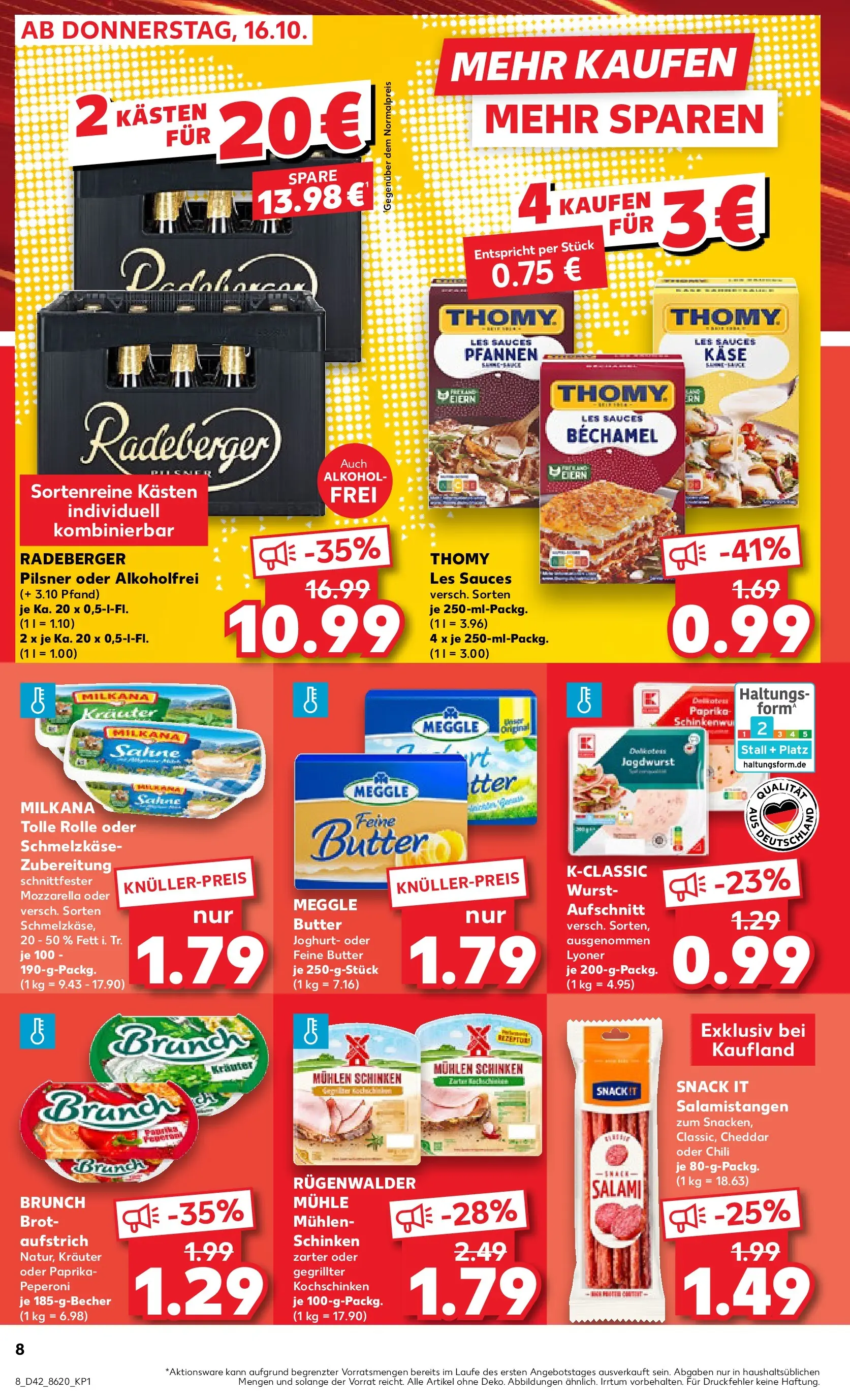 Prospekt Kaufland ab 15.10.2025 » Angebote und Werbung Online | Seite: 16 | Produkte: Butter, Joghurt, Wurst, Meggle butter Prospekt Kaufland ab 15.10.2025 » Angebote Online zum Blättern | Seite: 16 | Produkte: Butter, Joghurt, Wurst, Meggle butter