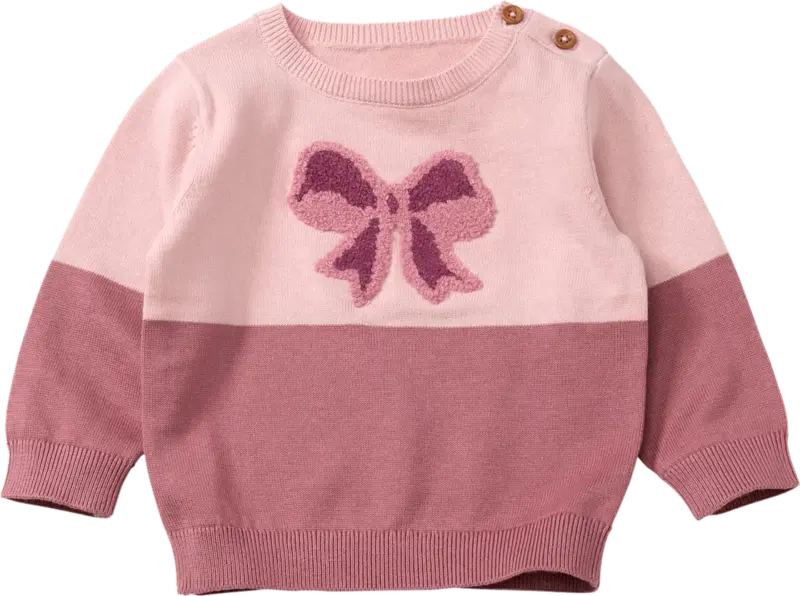 ALANA Pullover aus Strick mit Schleifen-Motiv, rosa, Gr. 86