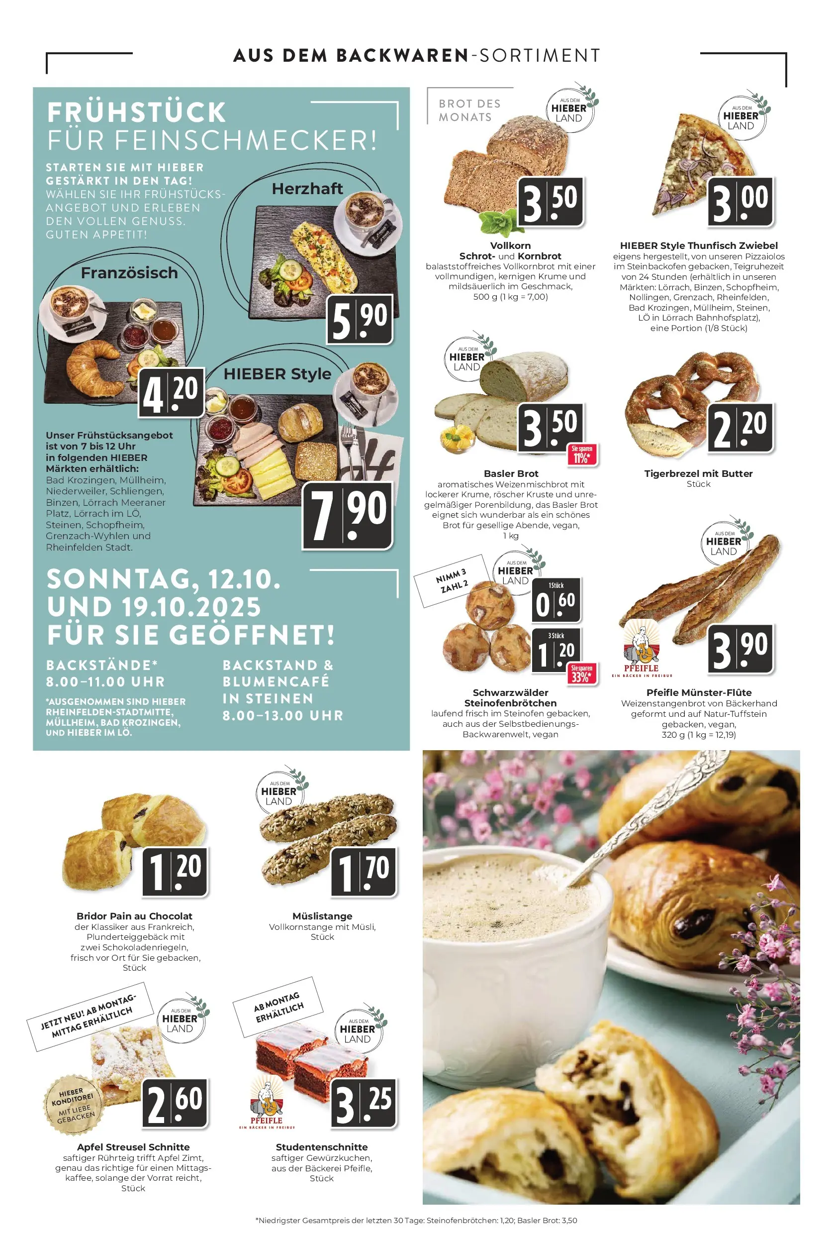 Entdecke - Hieber's Frischecenter: Meine Woche (ab 12.10.2025) zum Blättern | Seite: 6 | Produkte: Butter, Vollkornbrot, Bad, Brot