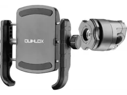 Interphone Quiklox Set CRAB Halterung für Rückspiegel, Schwarz Lenkerstangenhalterung