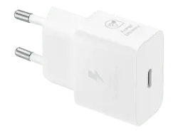 Samsung Ladegerät USB-C, Weiß (EP-T2510X); Schnellladeadapter mit Datenkabel