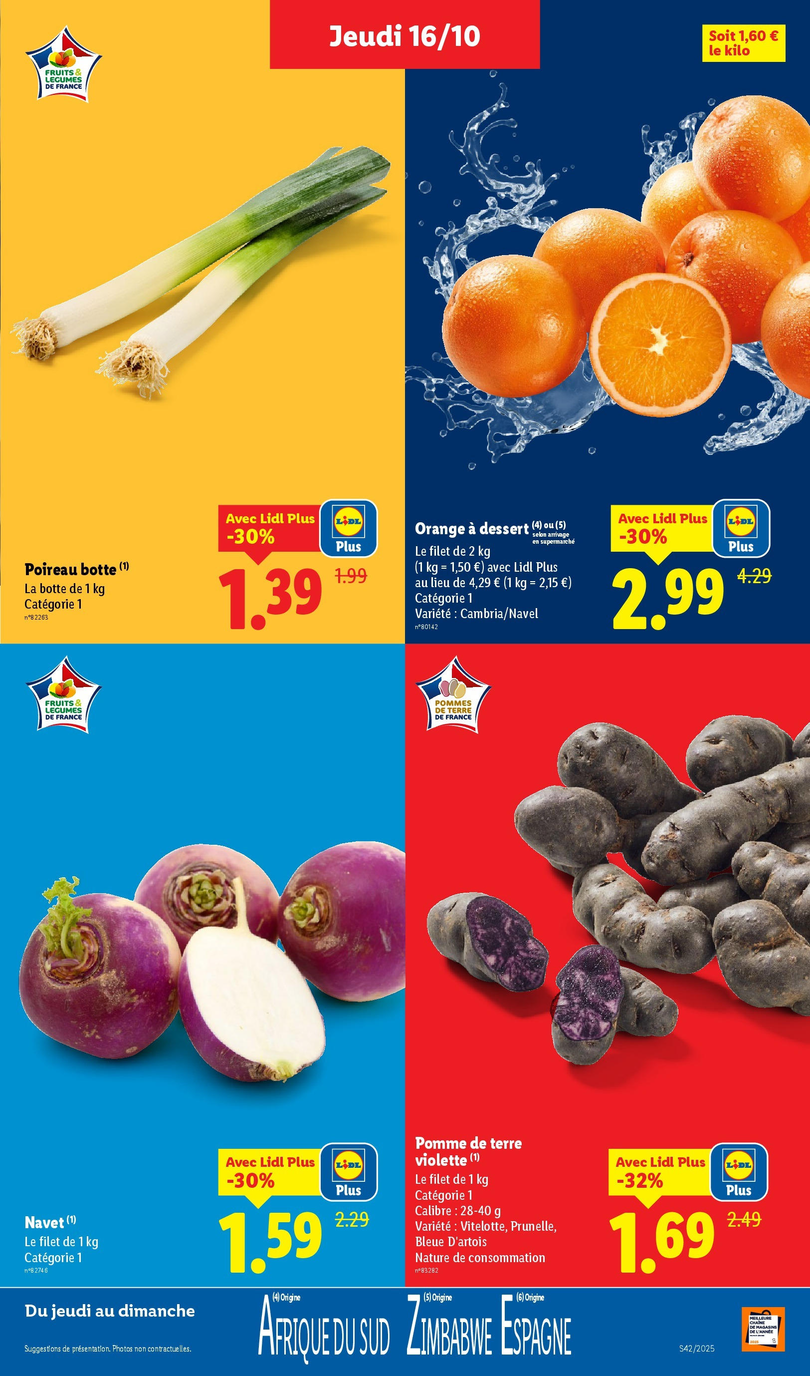 Catalogue LIDL du 16/10/2025 | Promo prospectus en ligne | Page: 3 | Produits: Orange, Navet, Poireau, Pommes