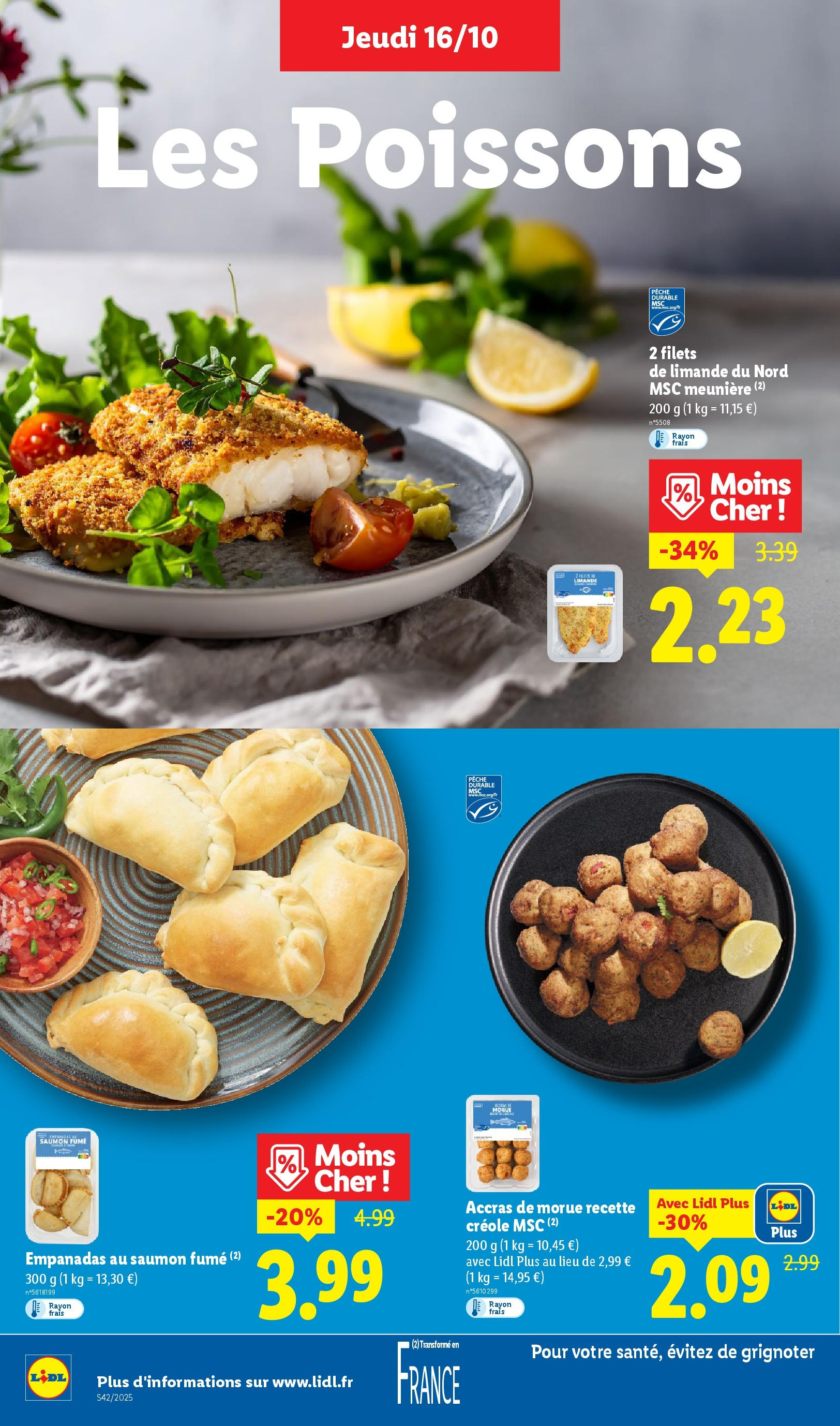 Catalogue LIDL du 16/10/2025 | Promo prospectus en ligne | Page: 8 | Produits: Pêche, Saumon fumé, Morue, Saumon