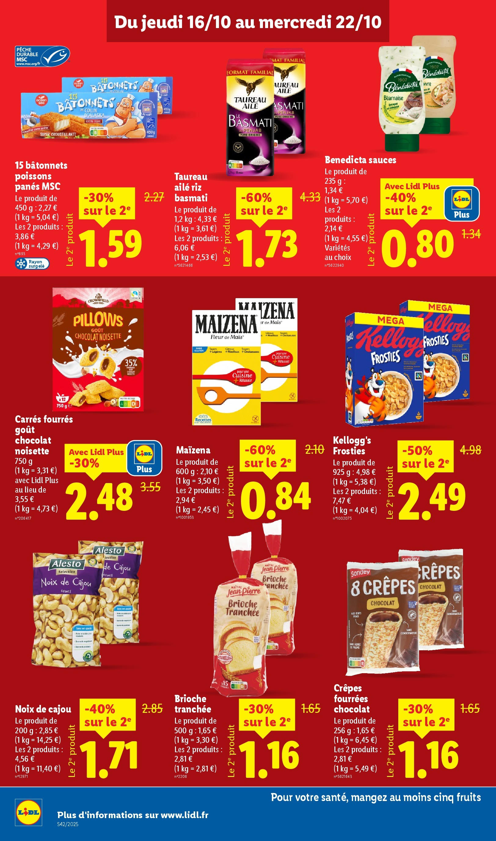 Catalogue LIDL du 16/10/2025 | Promo prospectus en ligne | Page: 12 | Produits: Noix de cajou, Cookies, Riz basmati, Noix