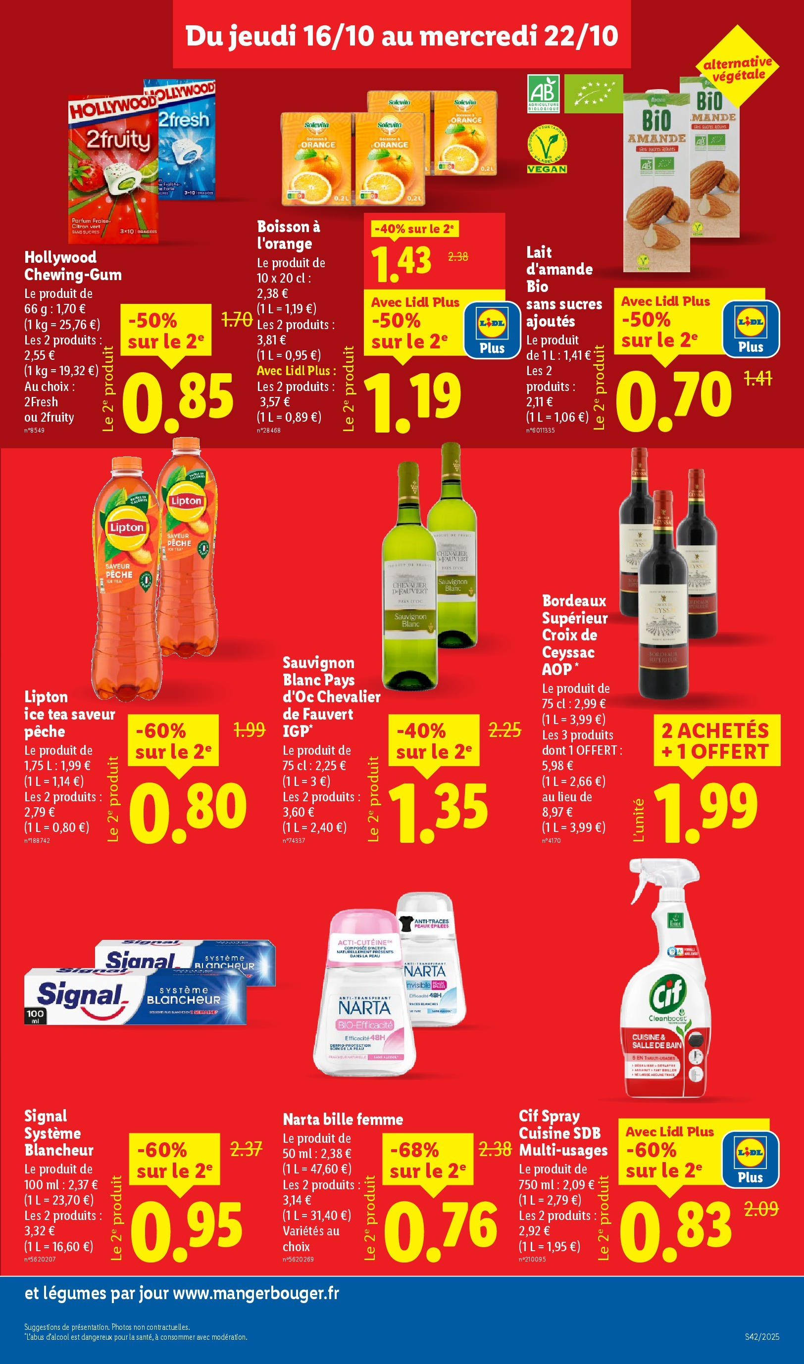 Catalogue LIDL du 16/10/2025 | Promo prospectus en ligne | Page: 13 | Produits: Citron vert, Lait d'amande, Déodorant, Lait