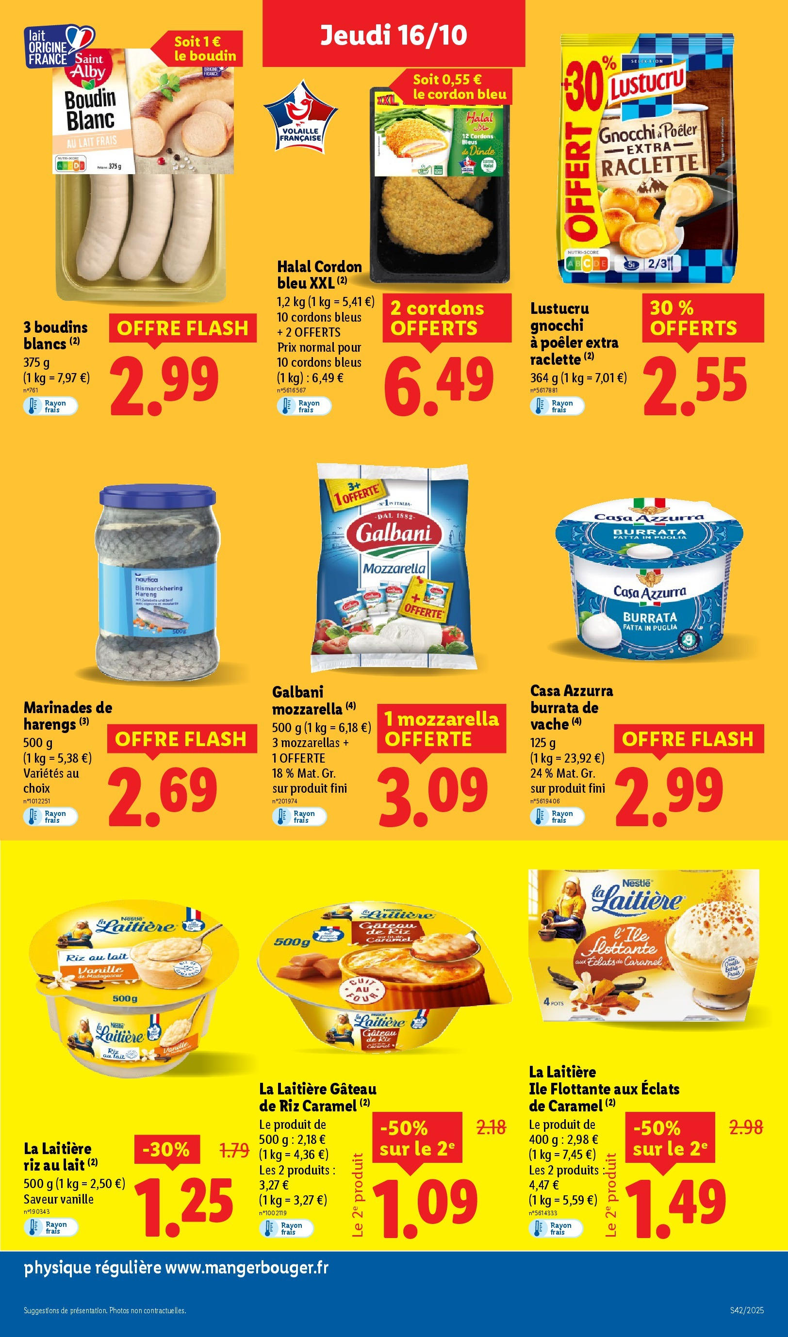 Catalogue LIDL du 16/10/2025 | Promo prospectus en ligne | Page: 15 | Produits: Mozzarella, Lait, Burrata, Riz