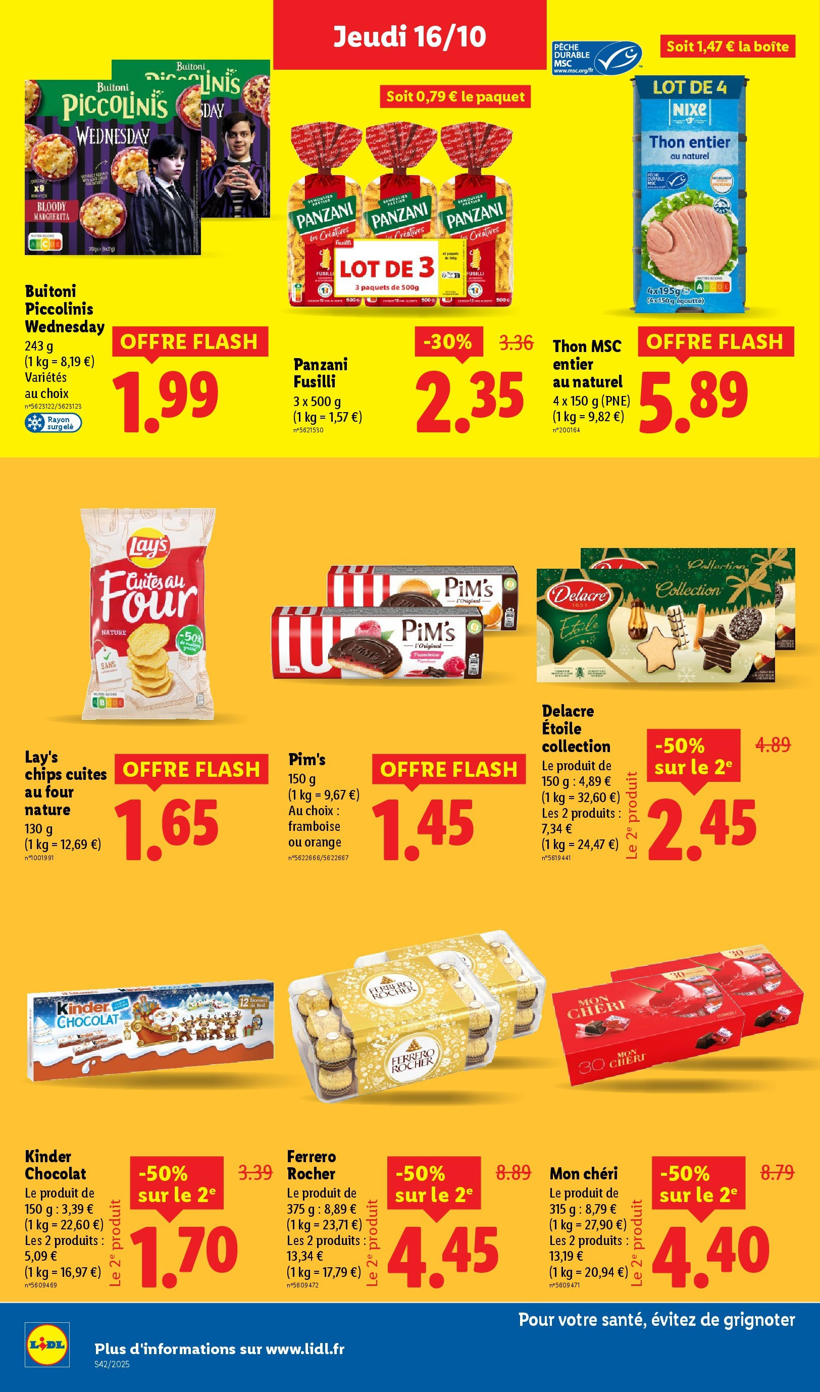 Catalogue LIDL du 16/10/2025 | Promo prospectus en ligne | Page: 16 | Produits: Framboise, Pêche, Fusilli, Chocolat