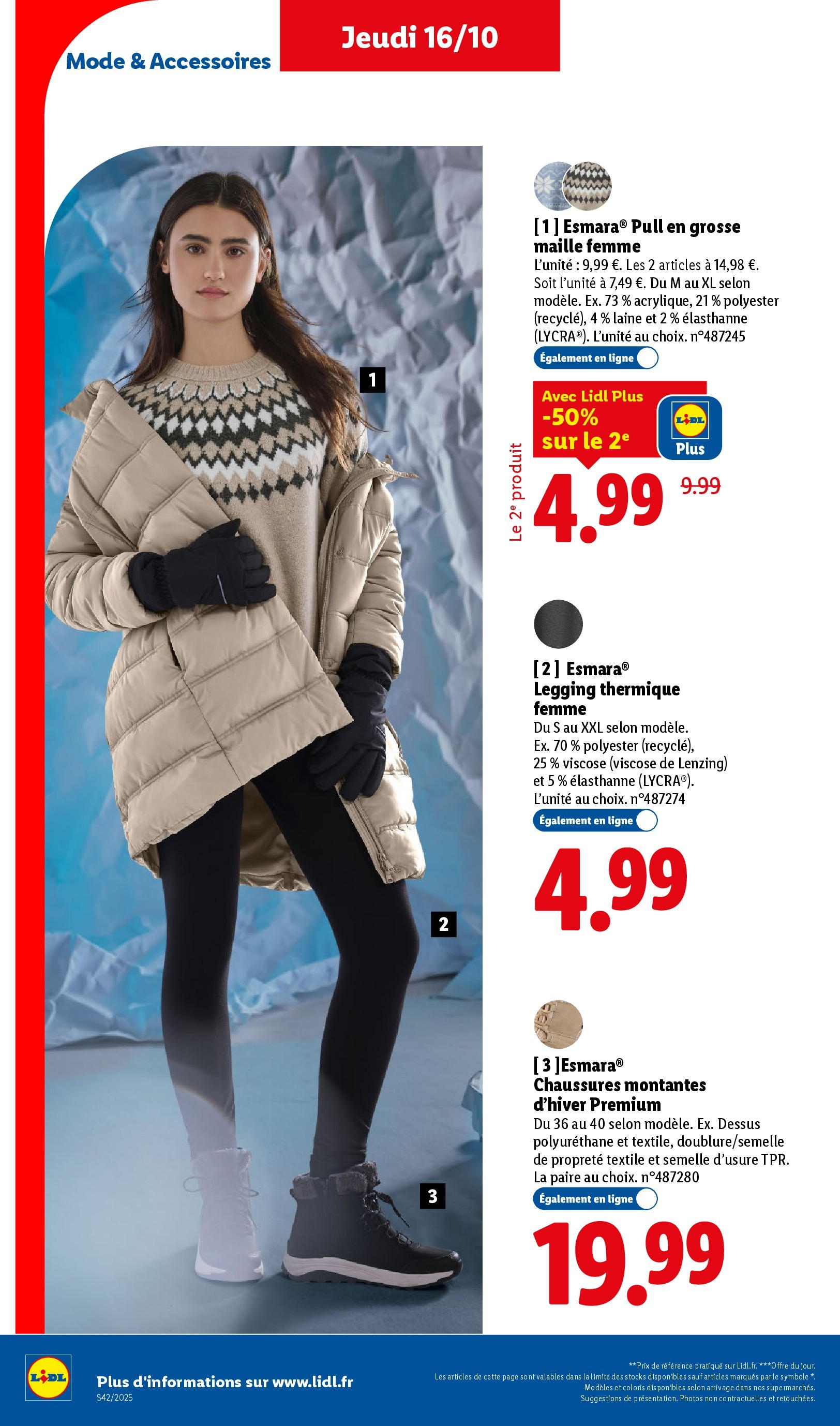 Catalogue LIDL du 16/10/2025 | Promo prospectus en ligne | Page: 40 | Produits: Pull, Leggings