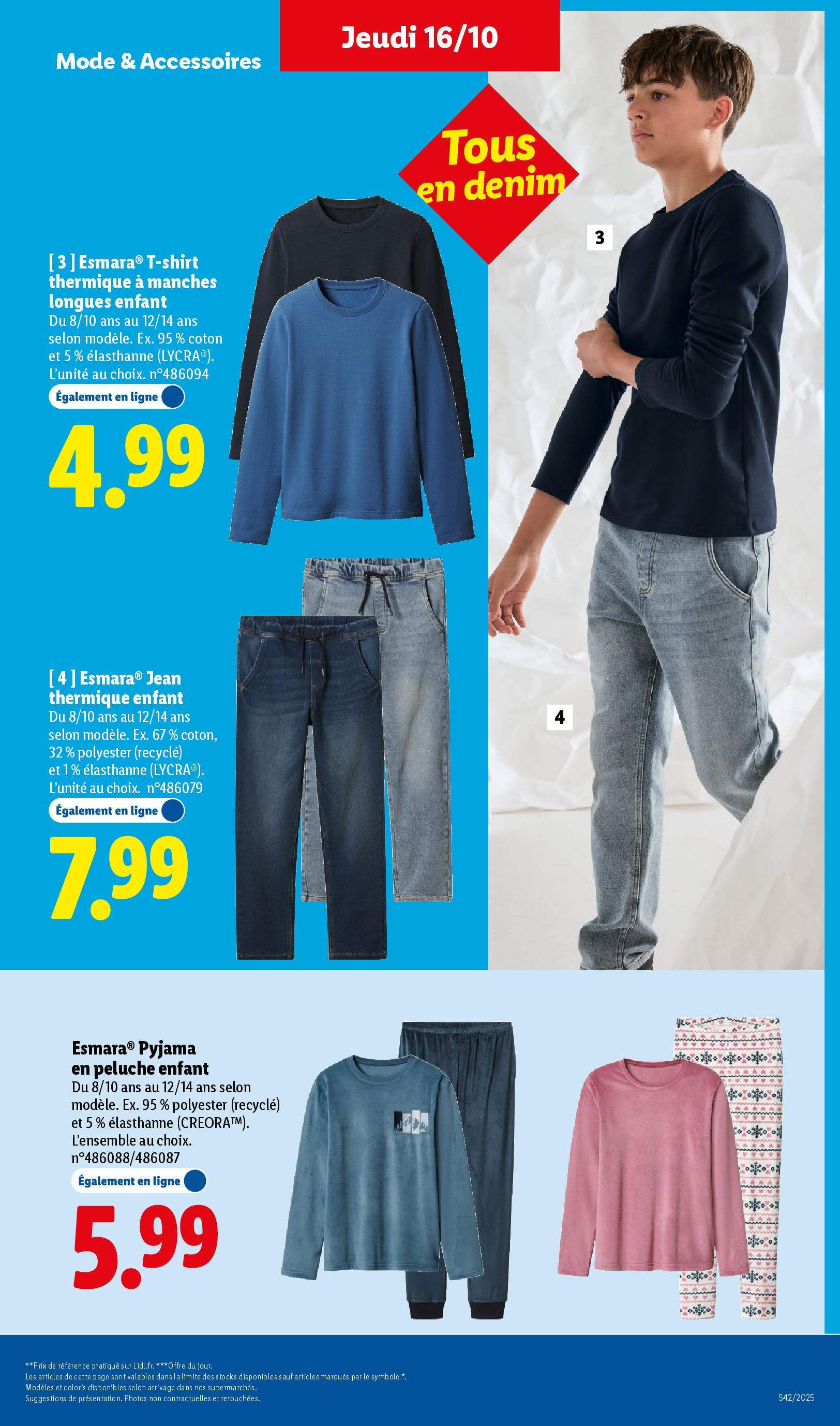 Catalogue LIDL du 16/10/2025 | Promo prospectus en ligne | Page: 43 | Produits: Coton, Peluche, T-shirt, Pyjama