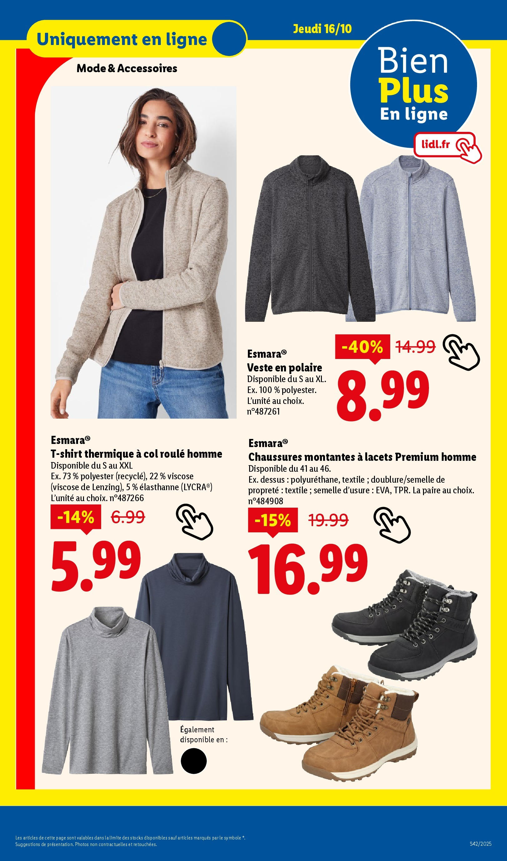 Catalogue LIDL du 16/10/2025 | Promo prospectus en ligne | Page: 53 | Produits: T-shirt, Veste