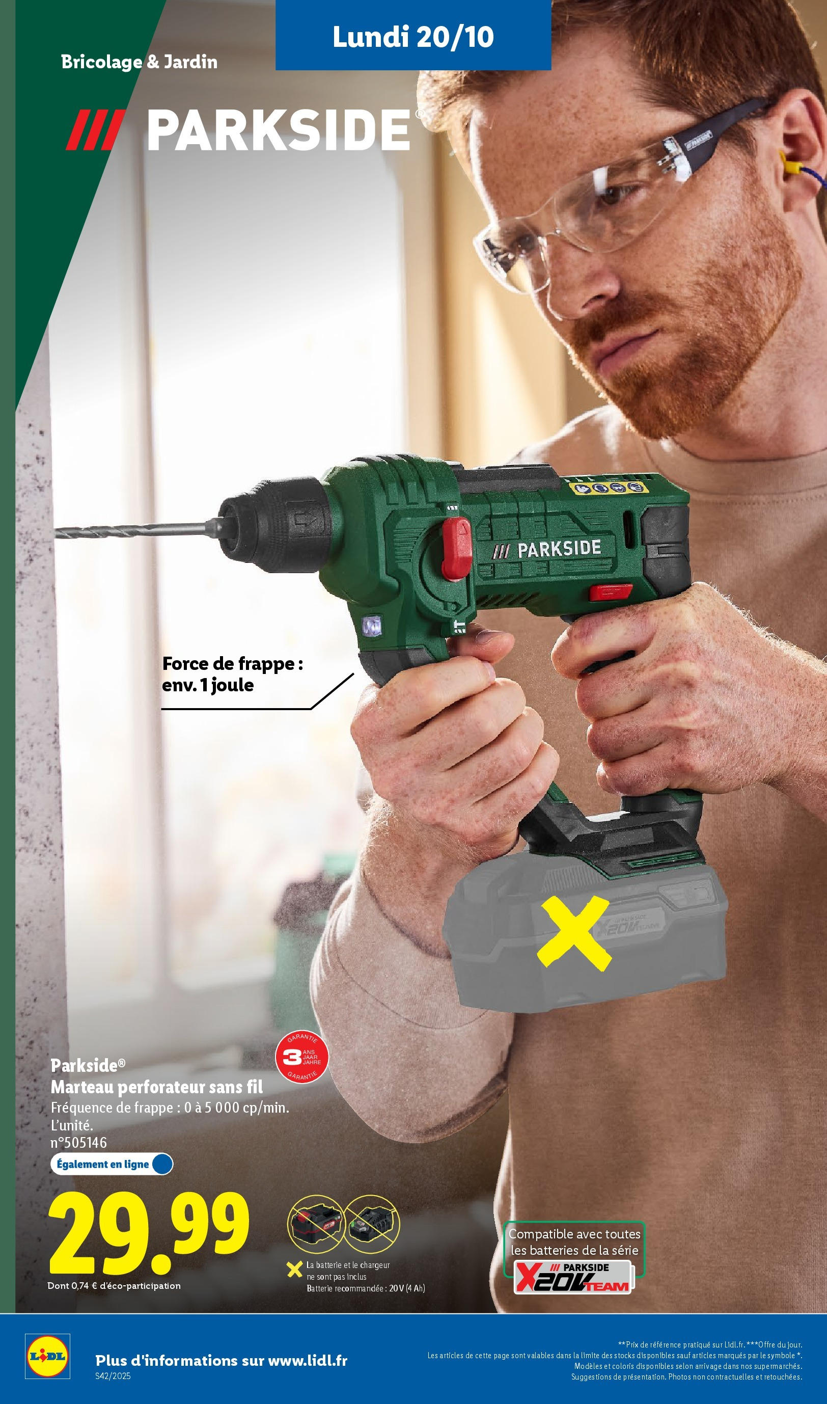 Catalogue LIDL du 16/10/2025 | Promo prospectus en ligne | Page: 58 | Produits: Marteau, Batterie