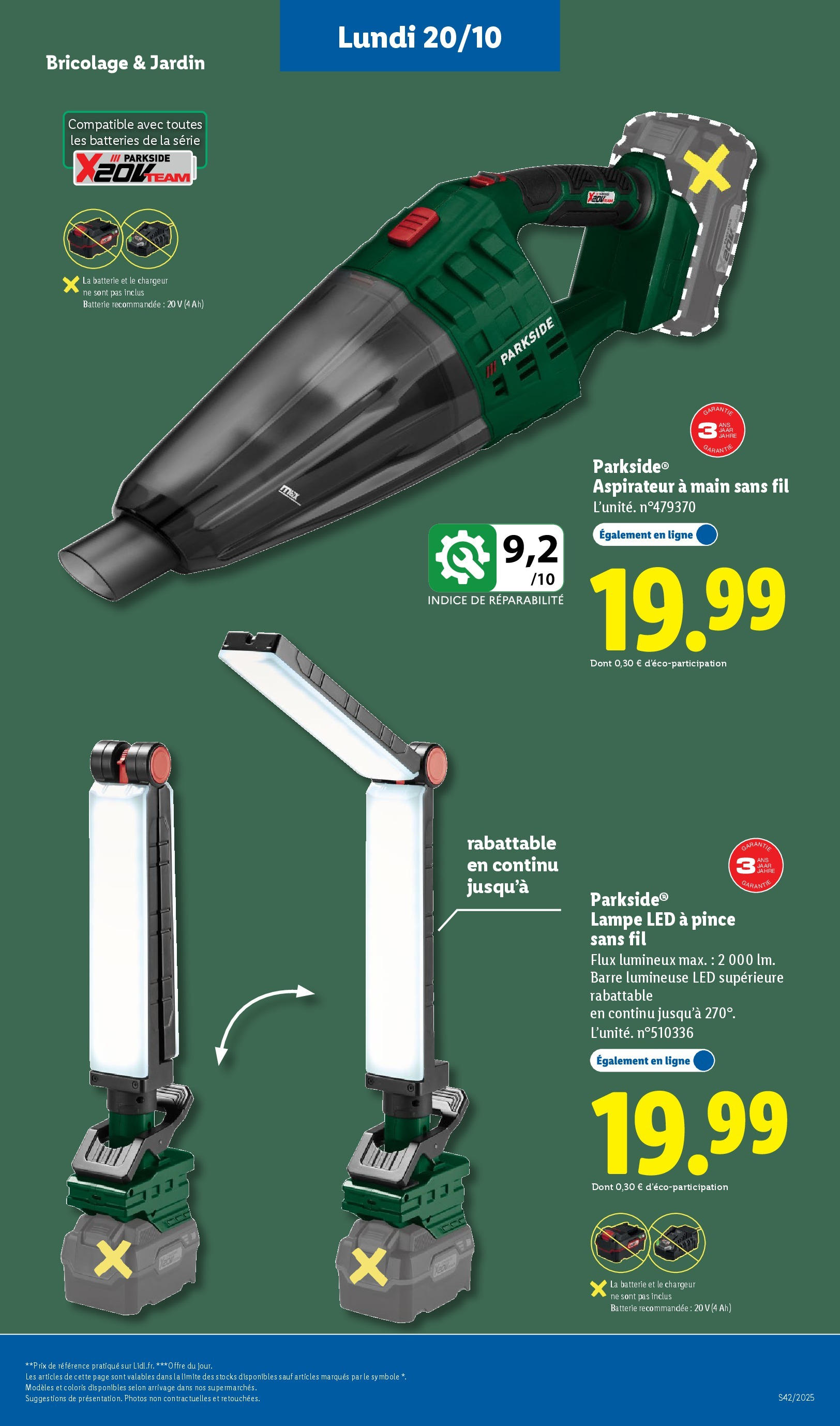 Catalogue LIDL du 16/10/2025 | Promo prospectus en ligne | Page: 63 | Produits: lampe LED, Aspirateur, Batterie, Lampe
