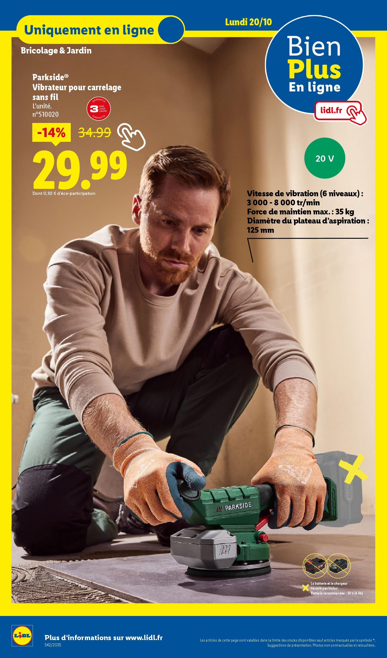 Catalogue LIDL du 16/10/2025 | Promo prospectus en ligne | Page: 70 | Produits: Plateau, Batterie