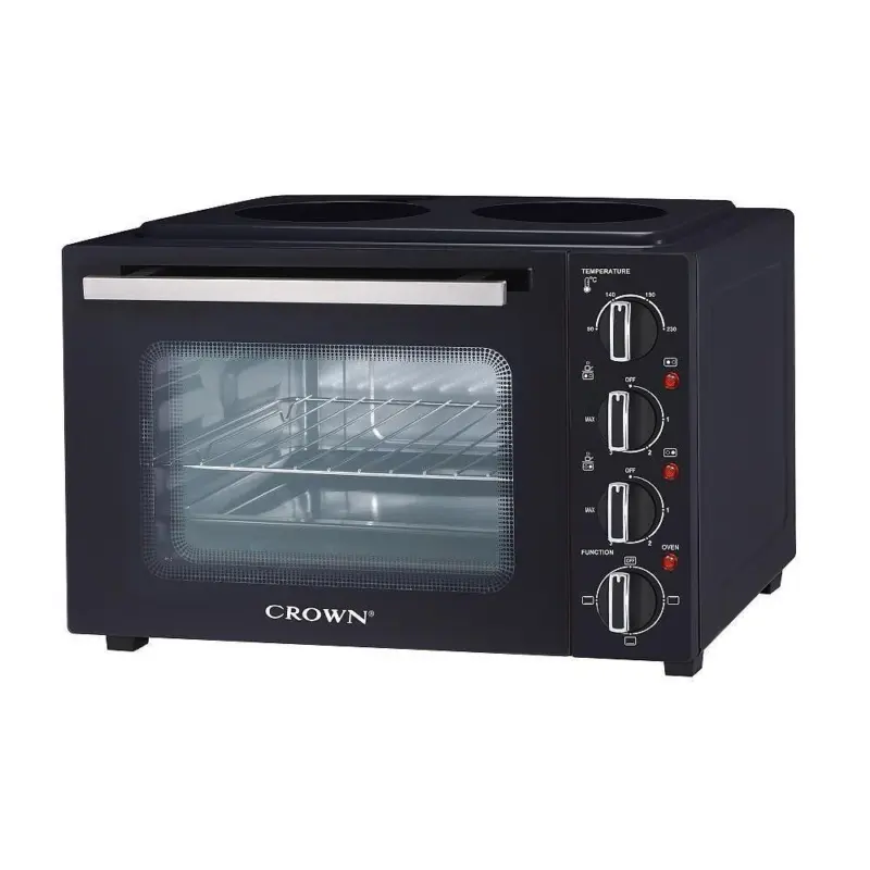 Готварска печка (мини) Crown CMO-352CER , 2 ток , Черен