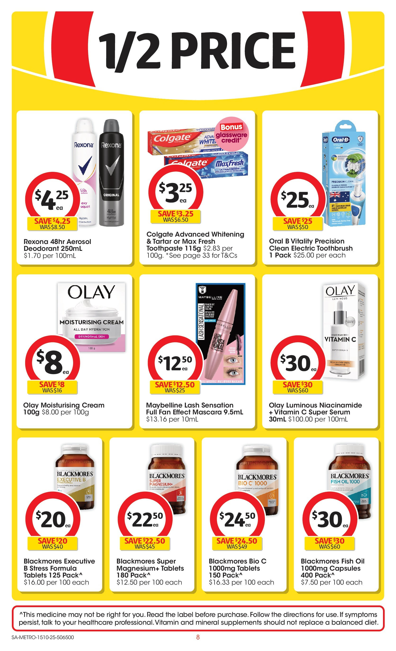 ﻿﻿Coles catalogue valid from 15/10/2025 > Online Australia | Page: 8 | Products: Mascara, Oil, Fish, Toothbrush