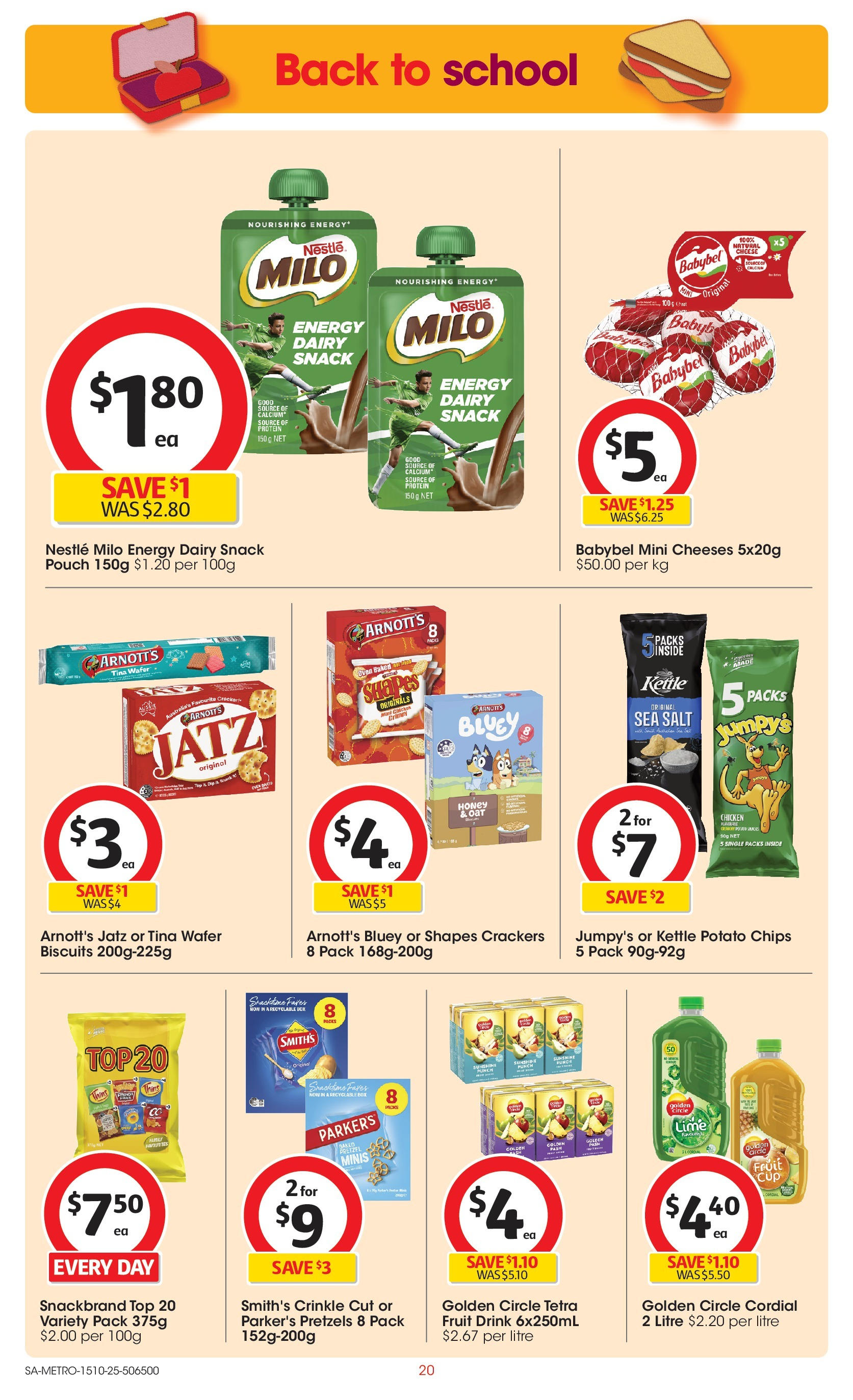 ﻿﻿Coles catalogue valid from 15/10/2025 > Online Australia | Page: 20 | Products: Cheese, Honey, Biscuits, Salt