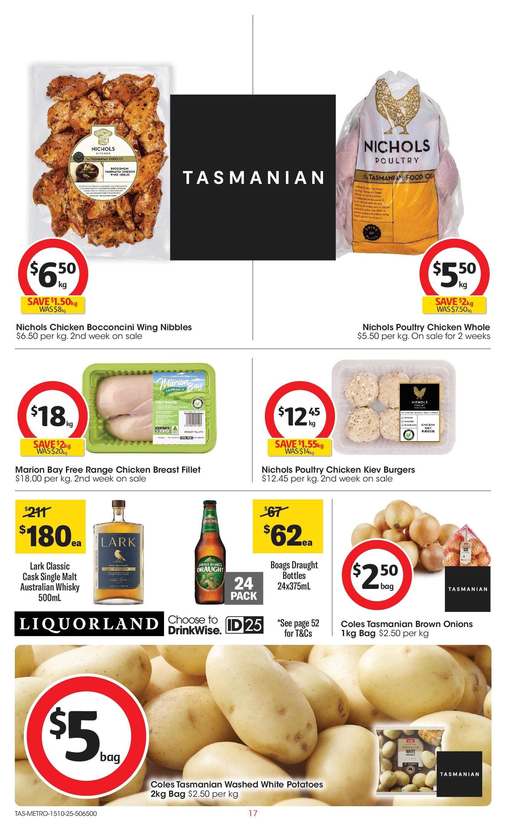 ﻿﻿Coles catalogue valid from 15/10/2025 > Online Australia | Page: 17 | Products: Chicken, Potatoes, Onions, Bag