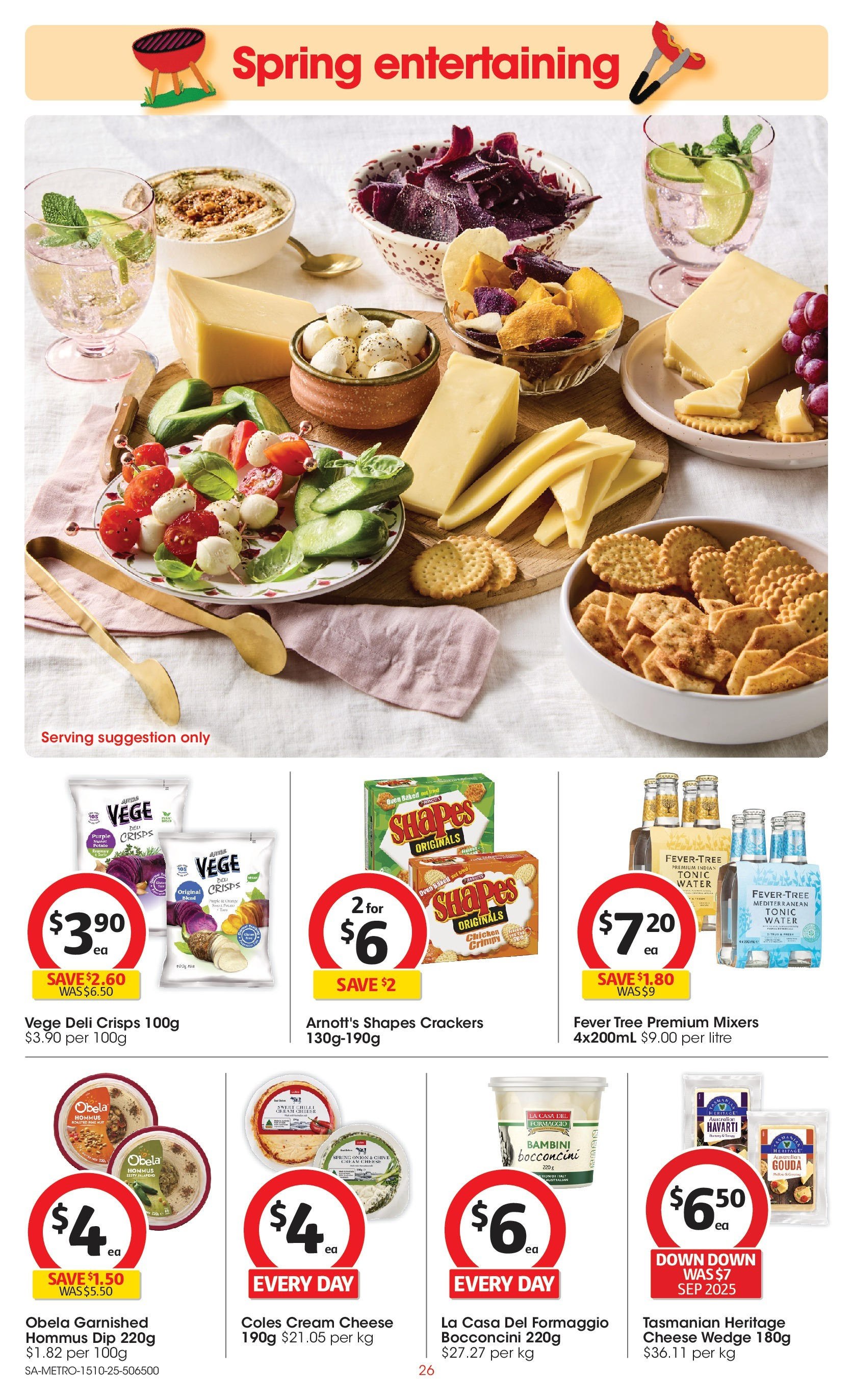 ﻿﻿Coles catalogue valid from 15/10/2025 > Online Australia | Page: 26 | Products: Crackers, Cheese, Cream, Water