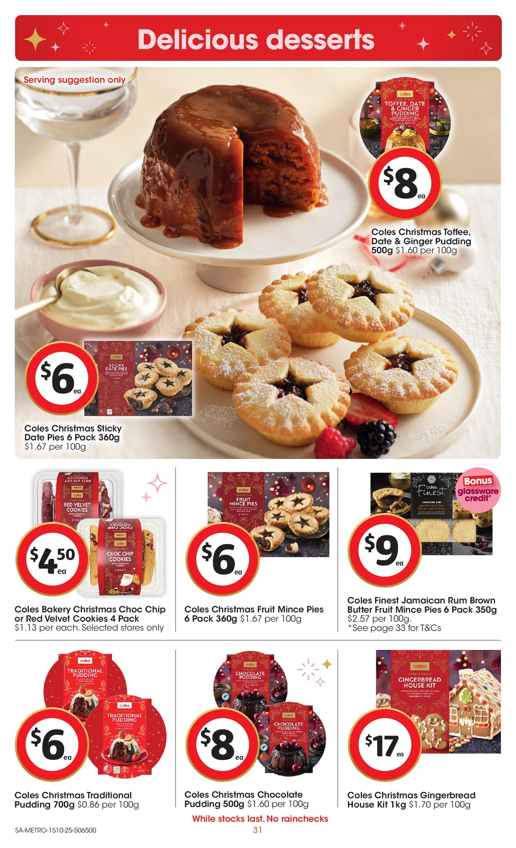 ﻿﻿Coles catalogue valid from 15/10/2025 > Online Australia | Page: 31 | Products: Glassware, Pudding, Date, Bakery