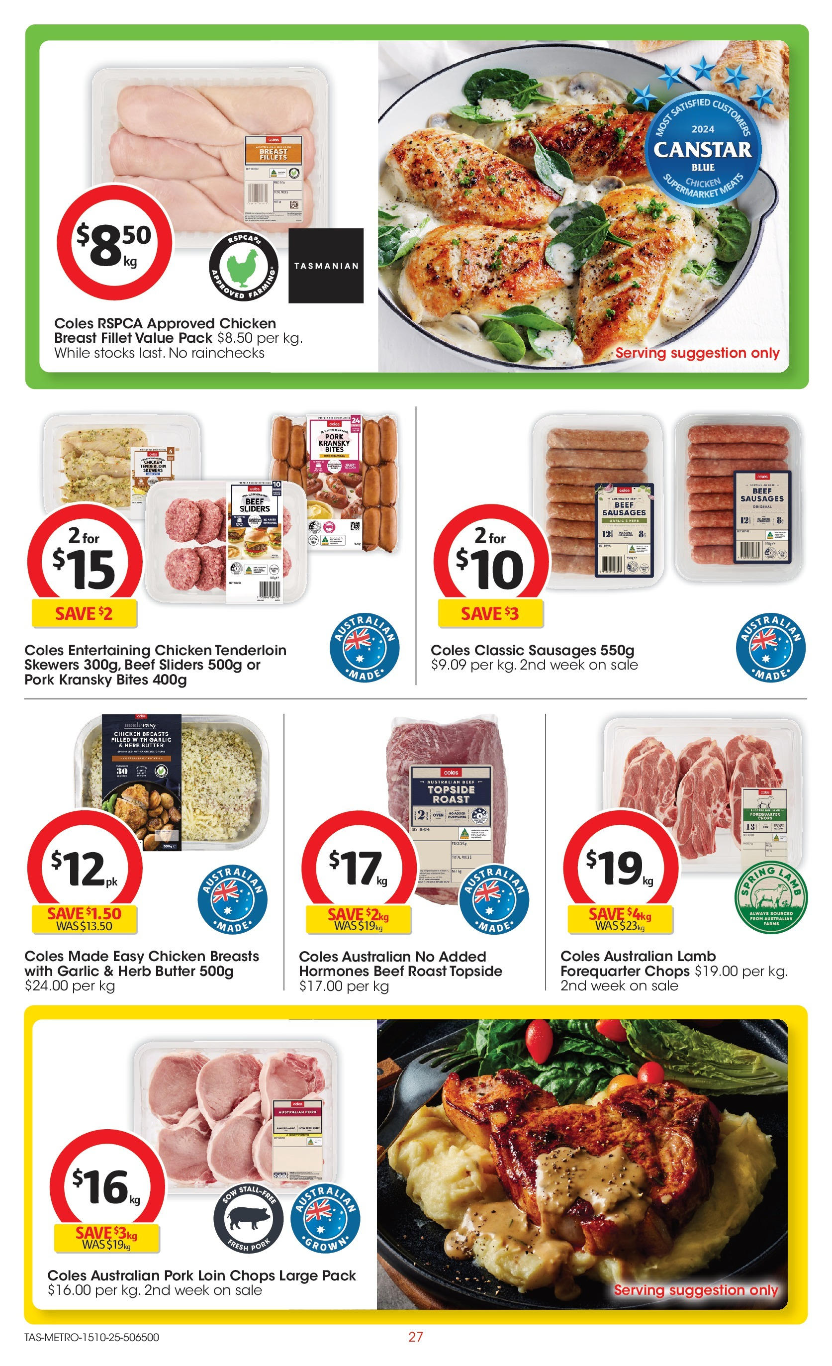 ﻿﻿Coles catalogue valid from 15/10/2025 > Online Australia | Page: 27 | Products: Butter, Pork, Lamb, Garlic