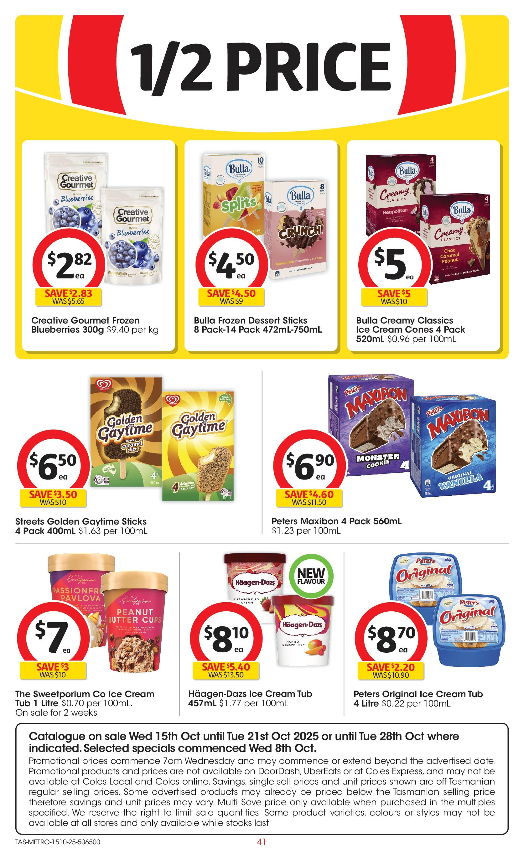 ﻿﻿Coles catalogue valid from 15/10/2025 > Online Australia | Page: 41 | Products: Cups, Mango, Blueberries, Pavlova