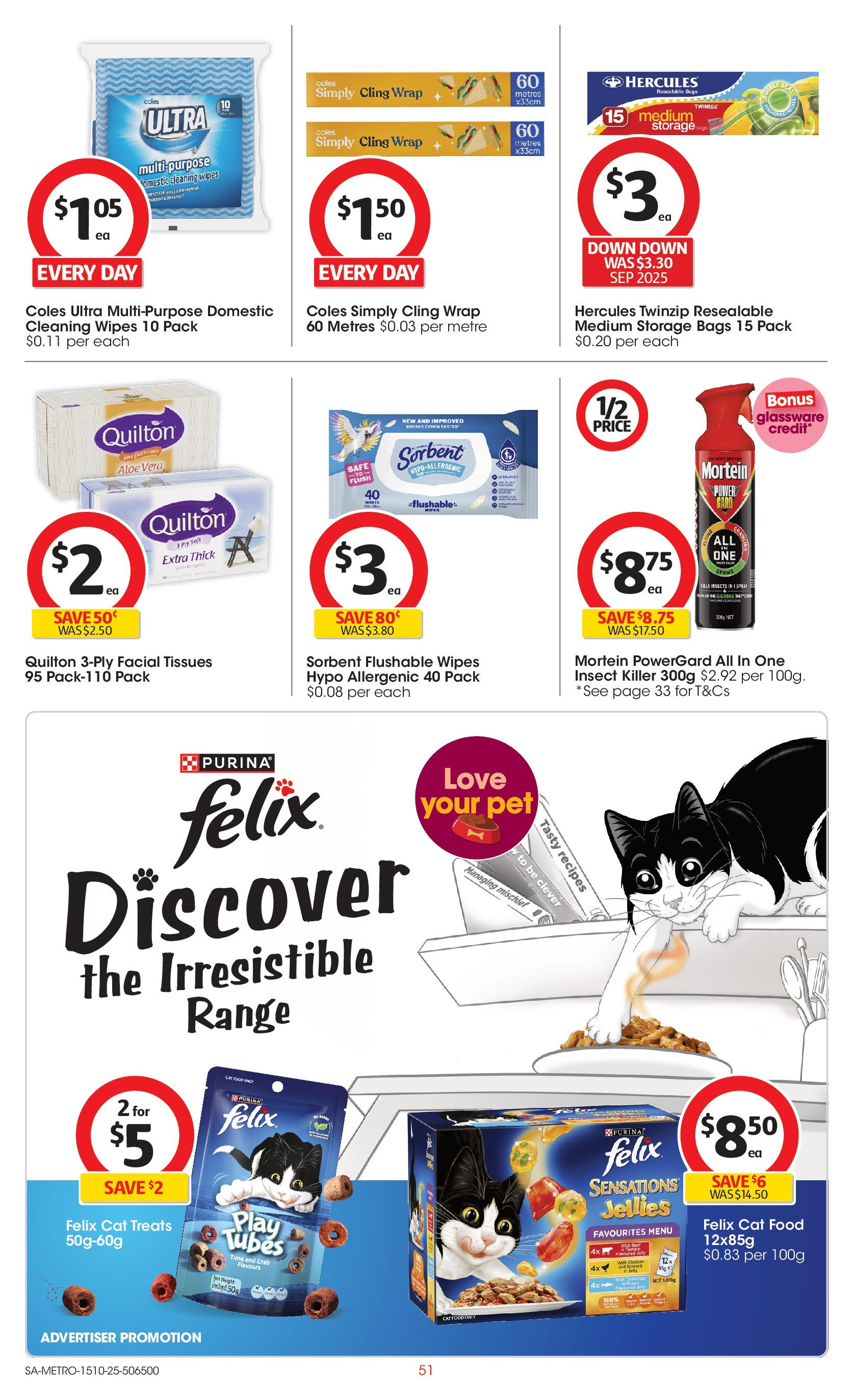 ﻿﻿Coles catalogue valid from 15/10/2025 > Online Australia | Page: 51 | Products: Crab, Chicken, Tuna, Safe