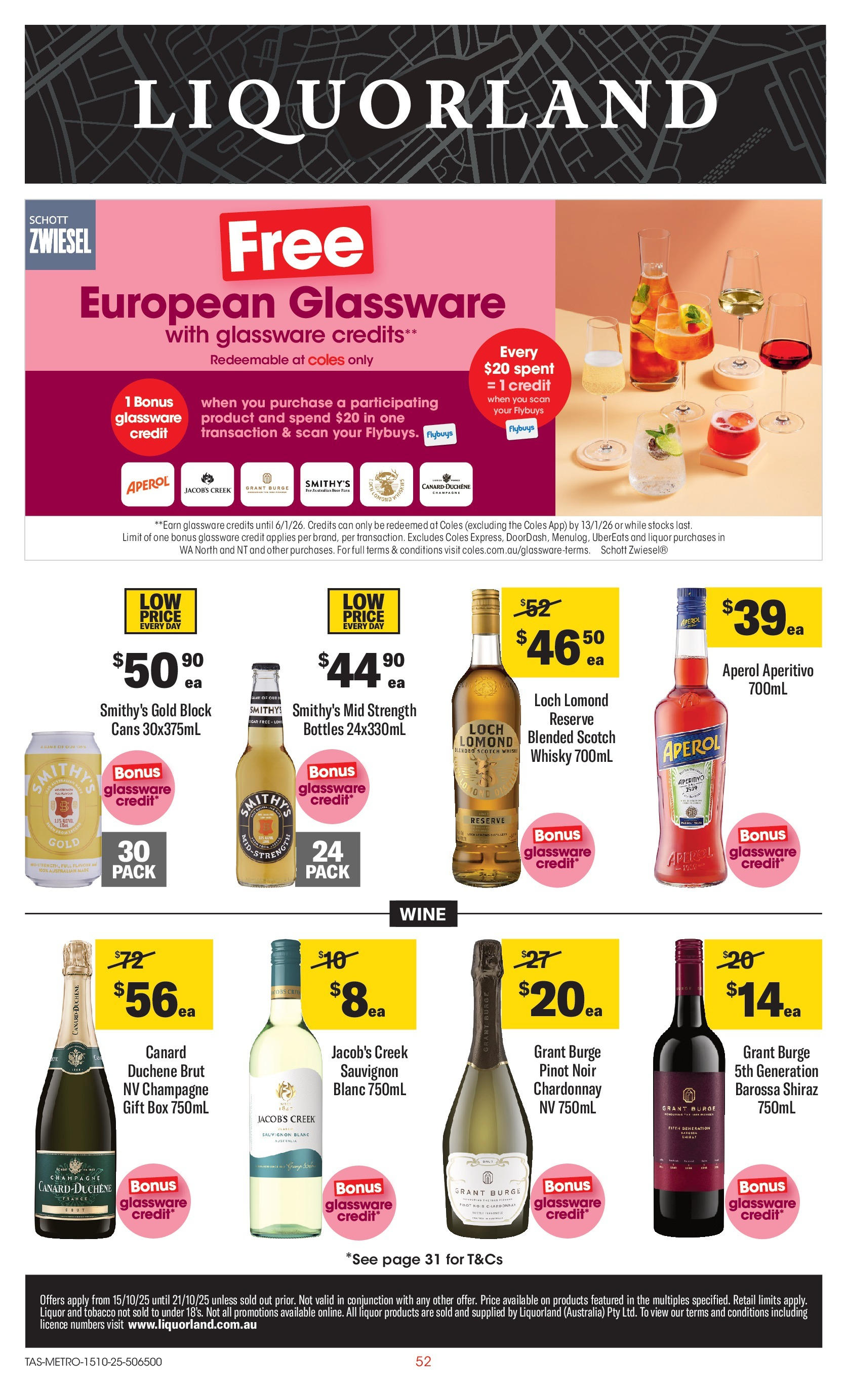 ﻿﻿Coles catalogue valid from 15/10/2025 > Online Australia | Page: 52 | Products: Box, Glassware, Wine, Scotch