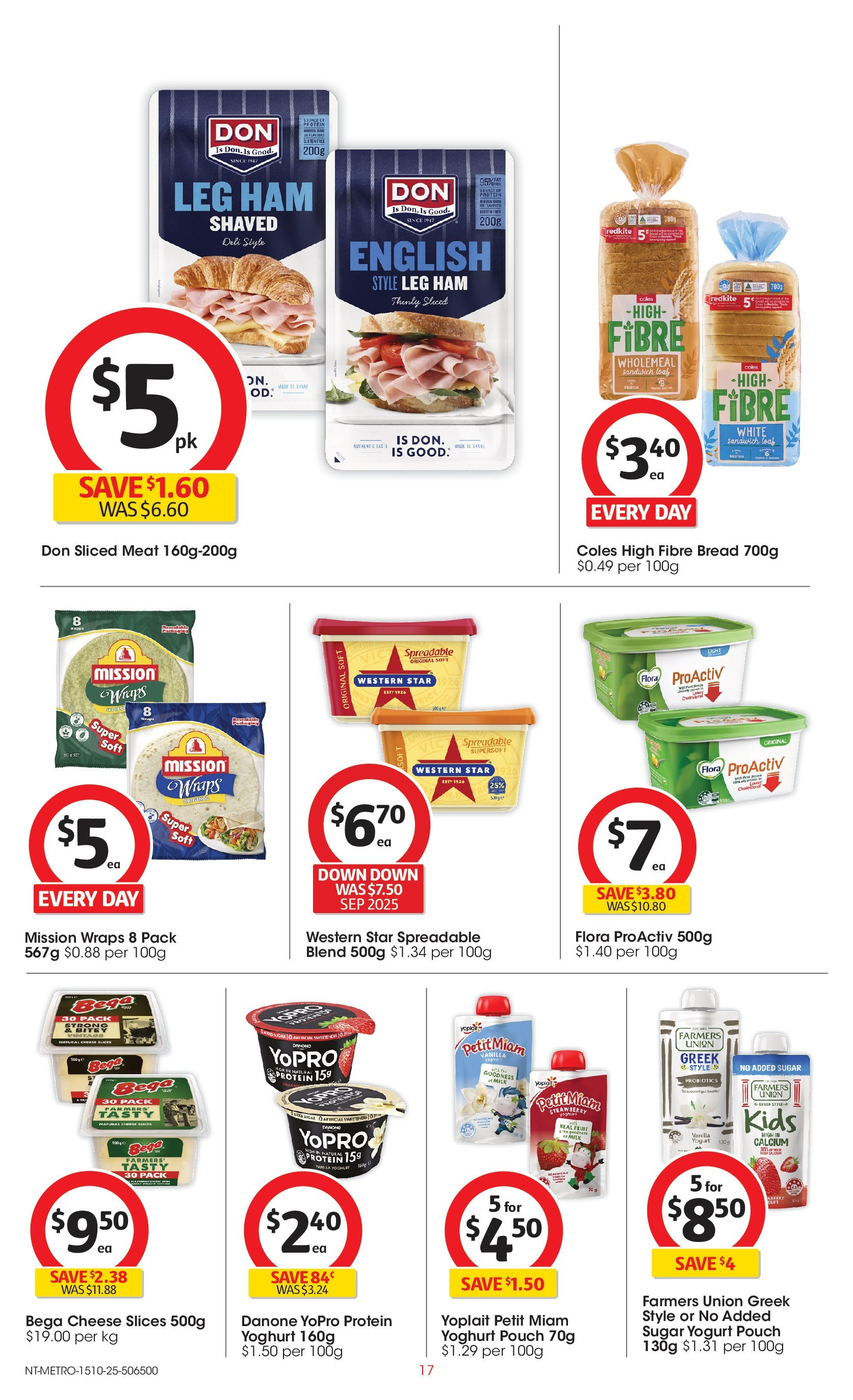 ﻿﻿Coles catalogue valid from 15/10/2025 > Online Australia | Page: 17 | Products: Milk, Cheese, Yoghurt, Ham